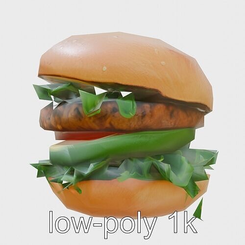 Veggie Burger Deluxe model pack Low-poly 3D model 5