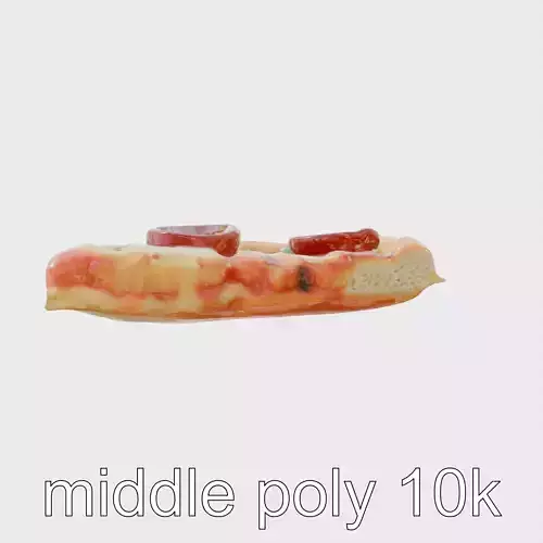 Pepperoni Pizza Slice Thin Crust model pack Low-poly 3D model