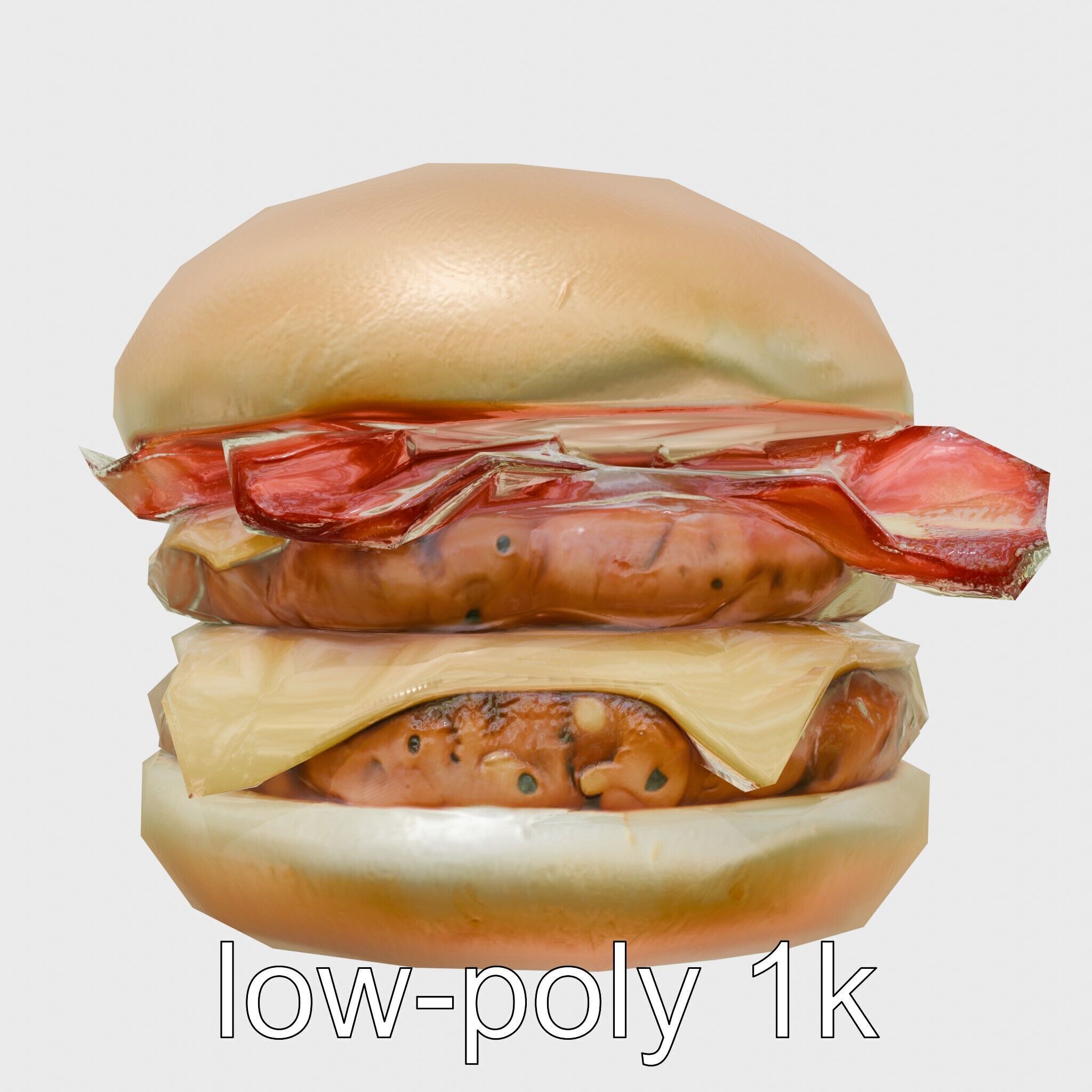 Double Bacon Burger Deluxe model pack Low-poly 3D model_25