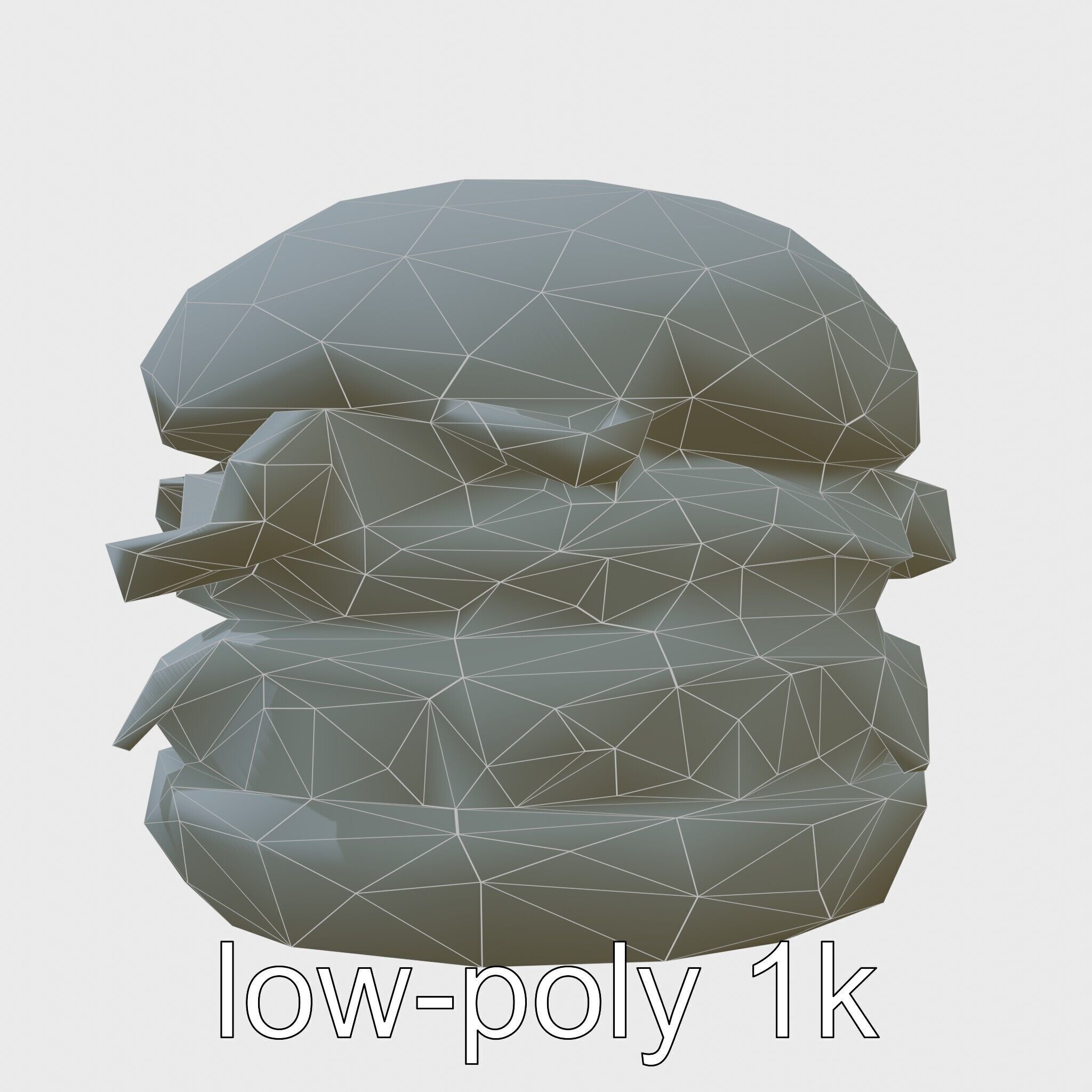 Double Bacon Burger Deluxe model pack Low-poly 3D model_10