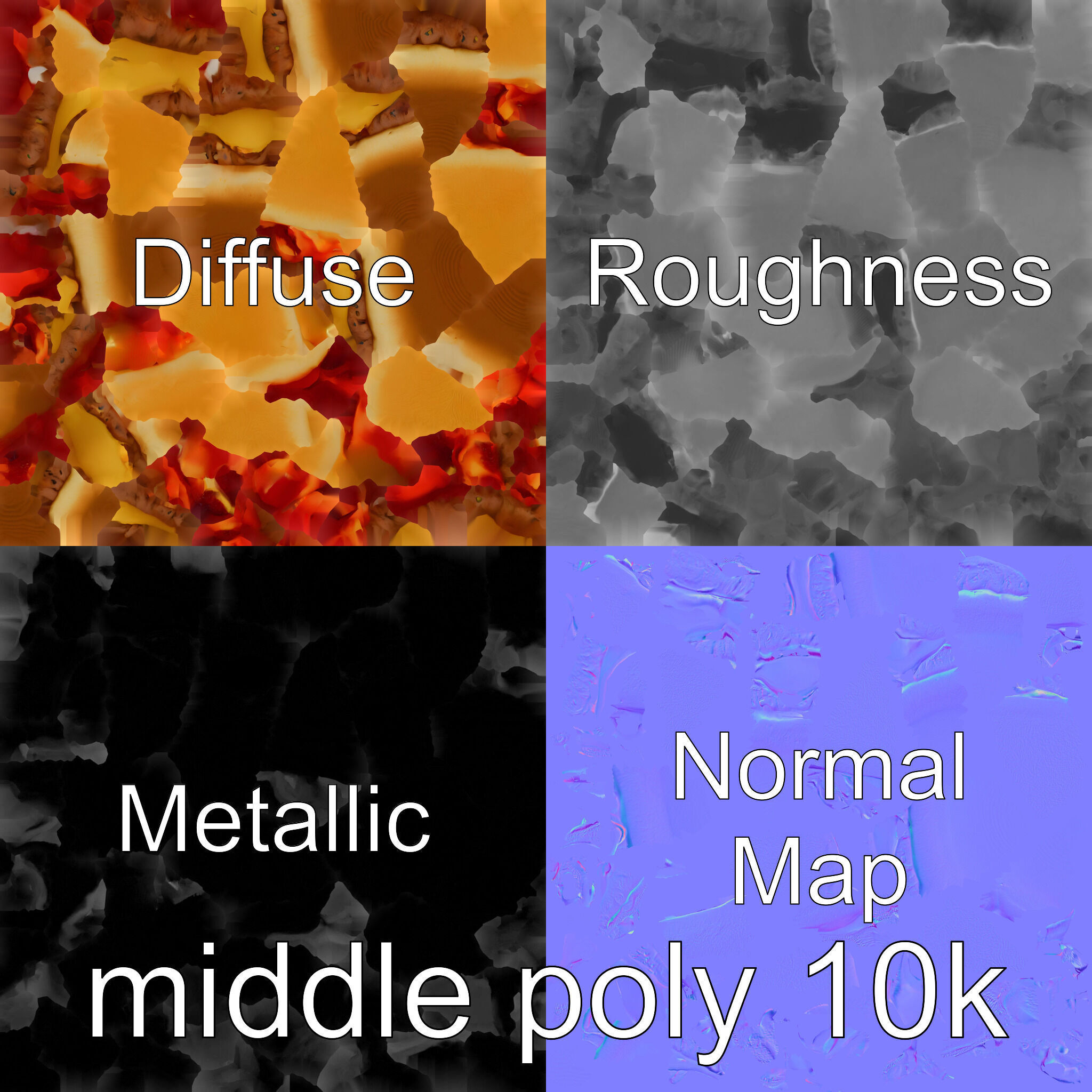 Double Bacon Burger Deluxe model pack Low-poly 3D model_32