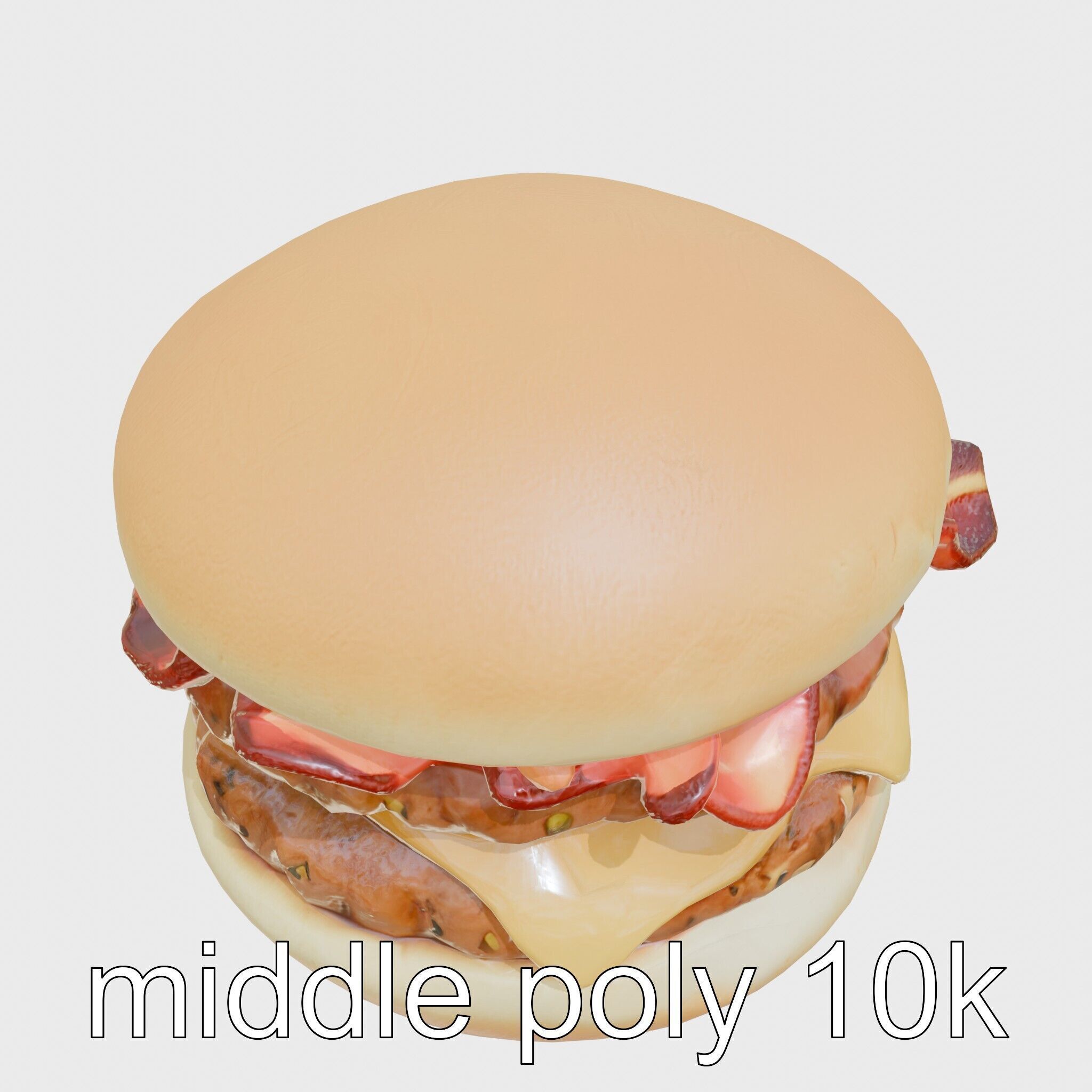 Double Bacon Burger Deluxe model pack Low-poly 3D model_12
