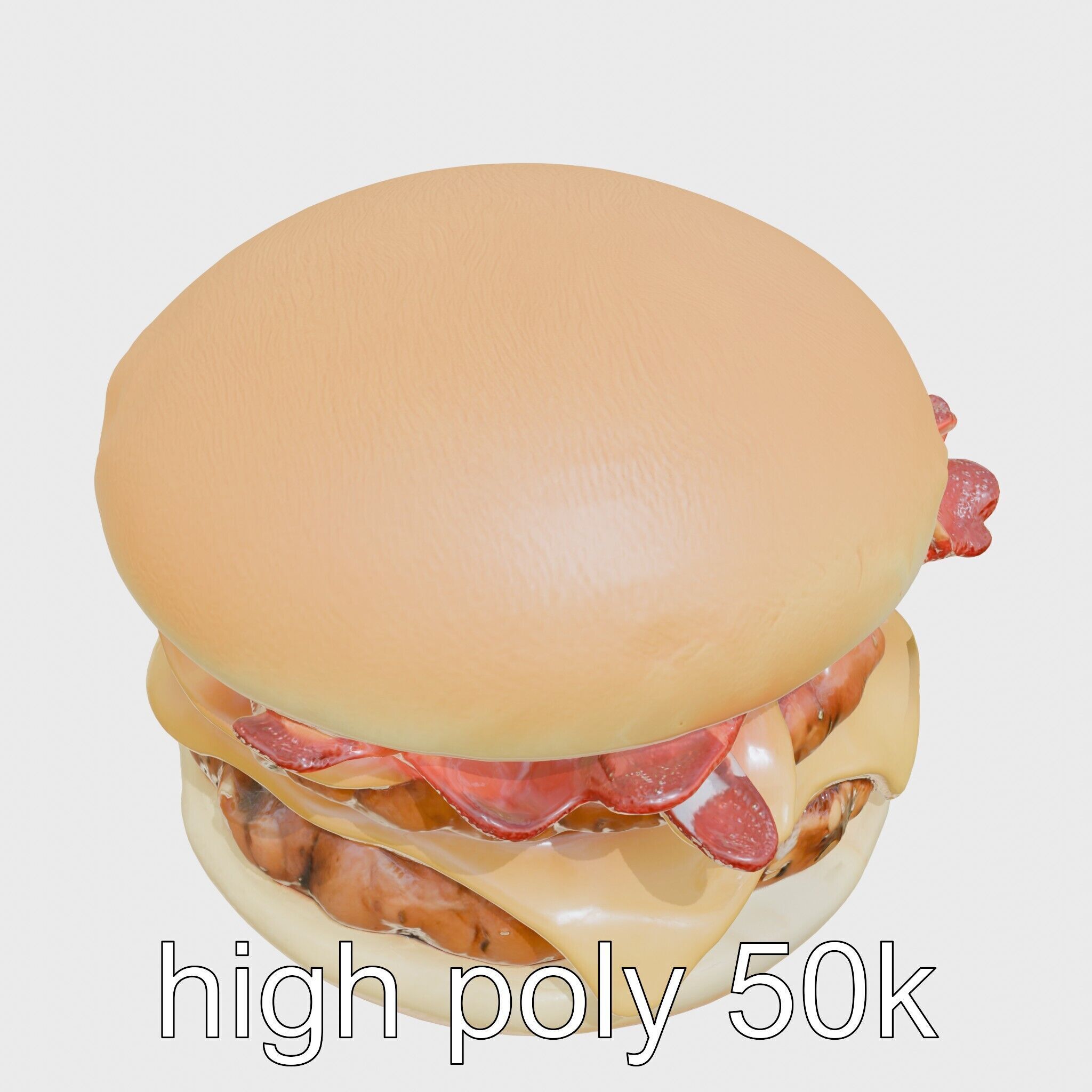 Double Bacon Burger Deluxe model pack Low-poly 3D model_13