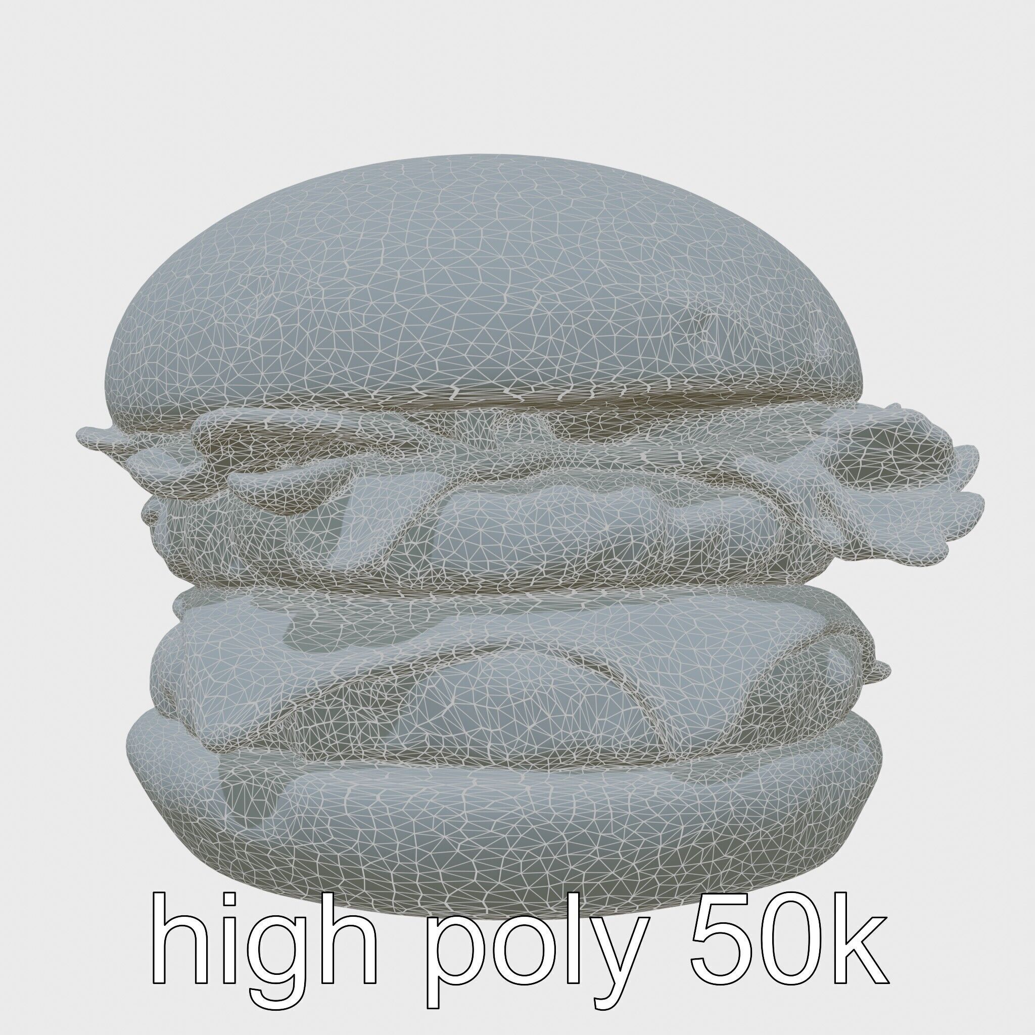 Double Bacon Burger Deluxe model pack Low-poly 3D model_8