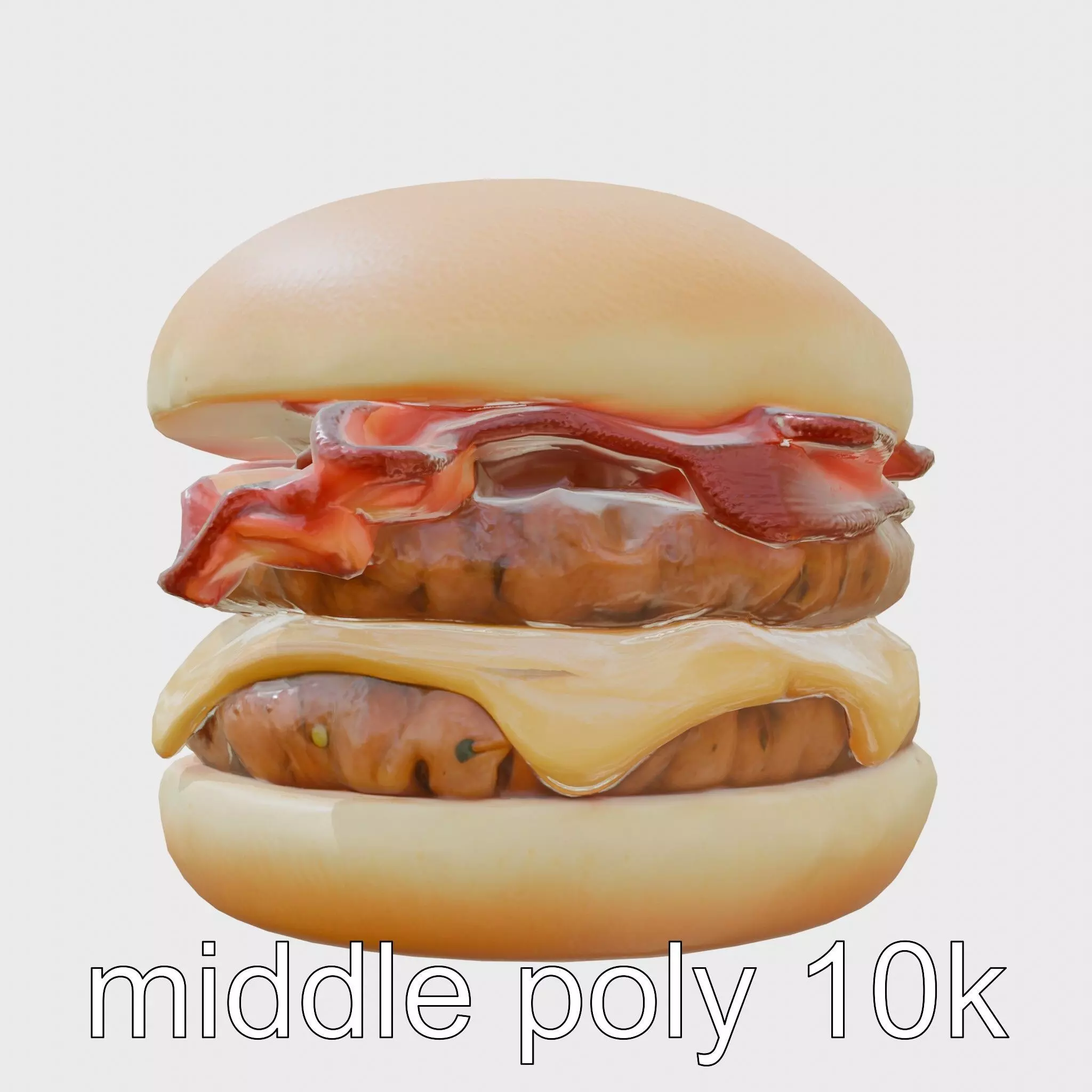 Double Bacon Burger Deluxe model pack Low-poly 3D model_0