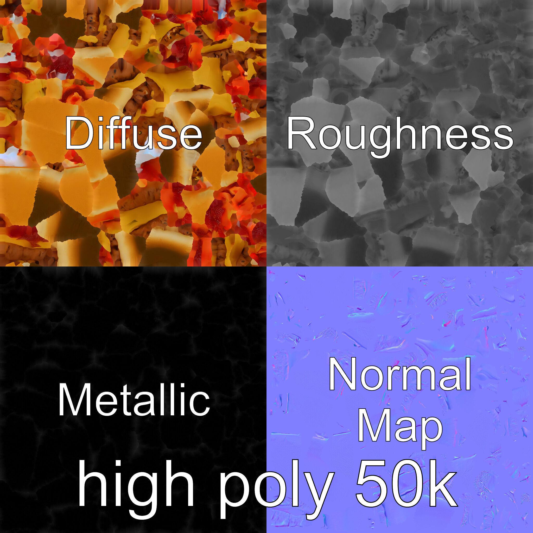 Double Bacon Burger Deluxe model pack Low-poly 3D model_33