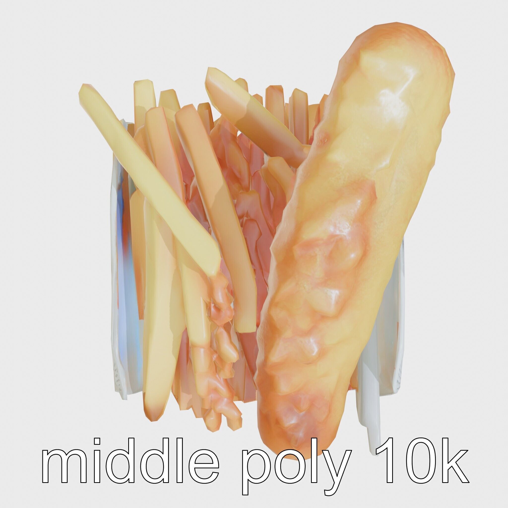 Fish and Chips Classic Food Scene model pack Low-poly 3D model_29