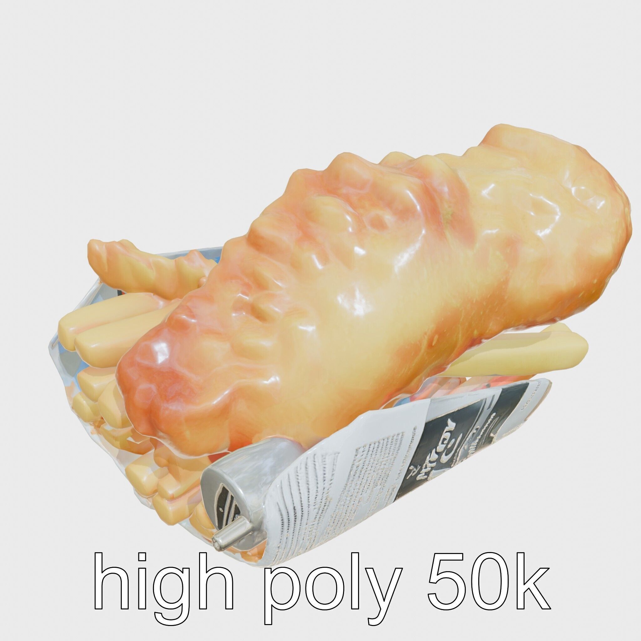 Fish and Chips Classic Food Scene model pack Low-poly 3D model_24