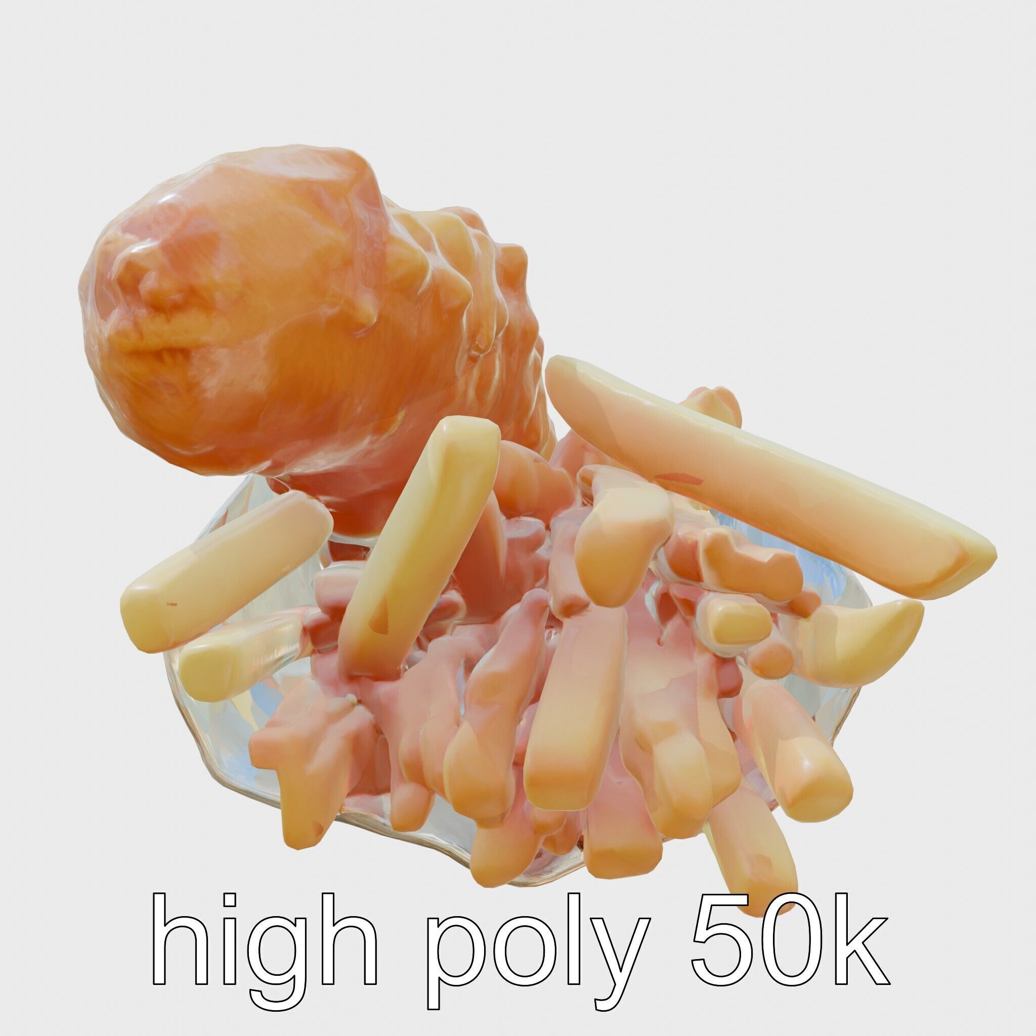 Fish and Chips Classic Food Scene model pack Low-poly 3D model_32