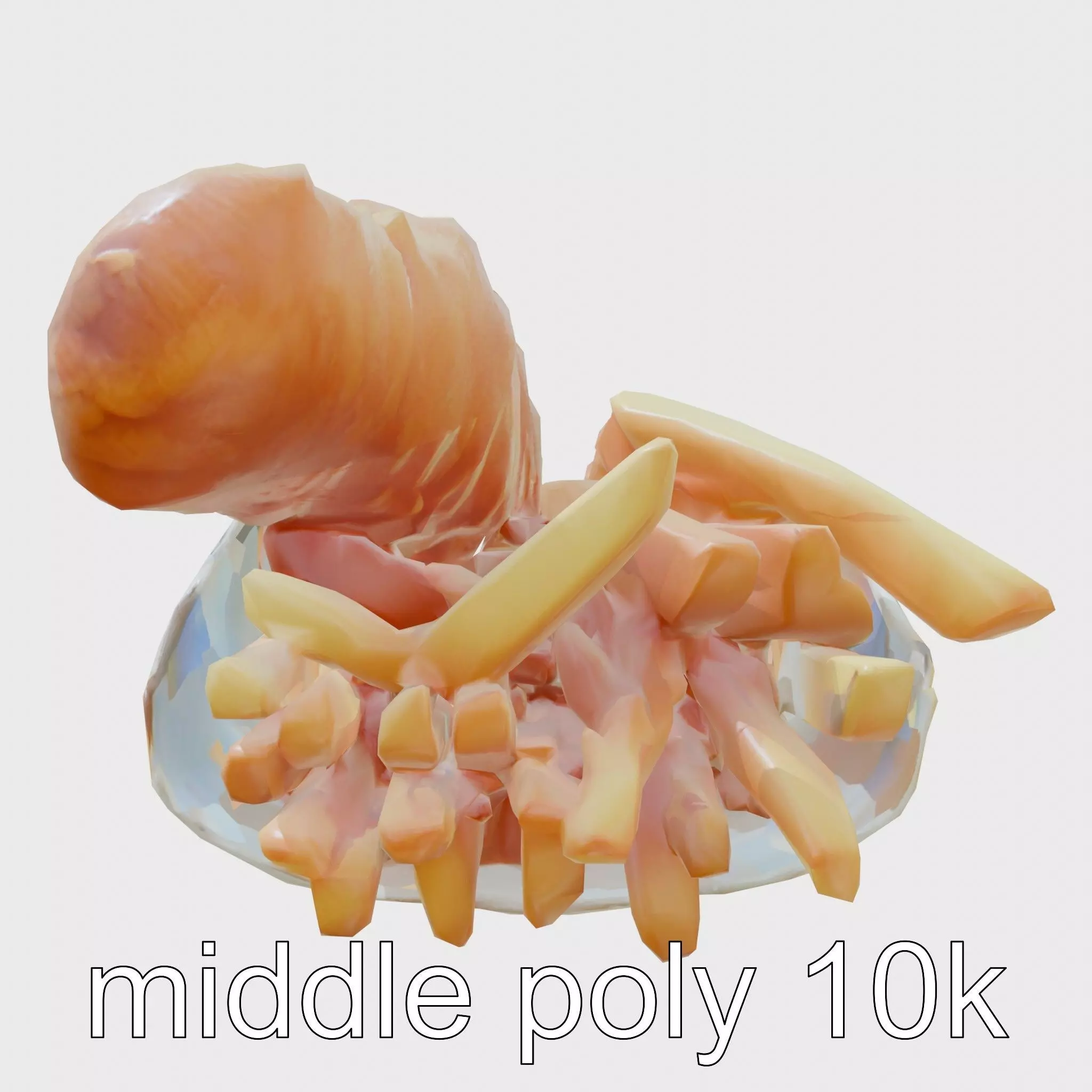 Fish and Chips Classic Food Scene model pack Low-poly 3D model_0