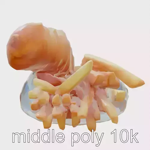 Fish and Chips Classic Food Scene model pack Low-poly 3D model