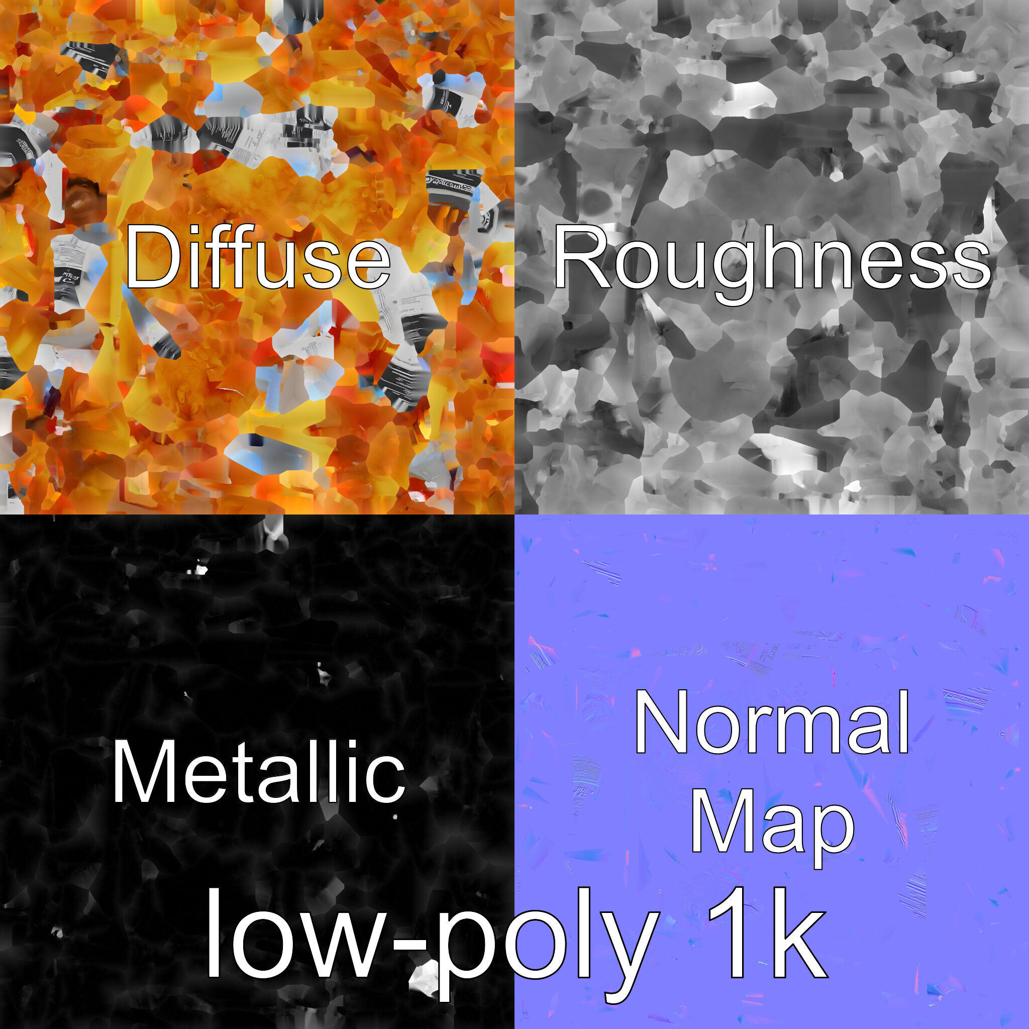 Fish and Chips Classic Food Scene model pack Low-poly 3D model_4