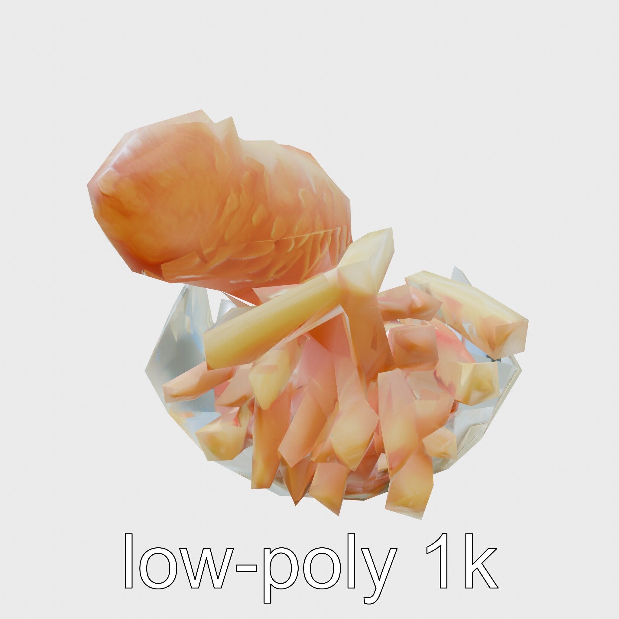 Fish and Chips Classic Food Scene model pack Low-poly 3D model_7