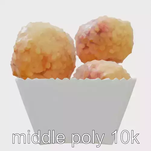 Crispy Chicken Nuggets Paper Box model pack Low-poly 3D model
