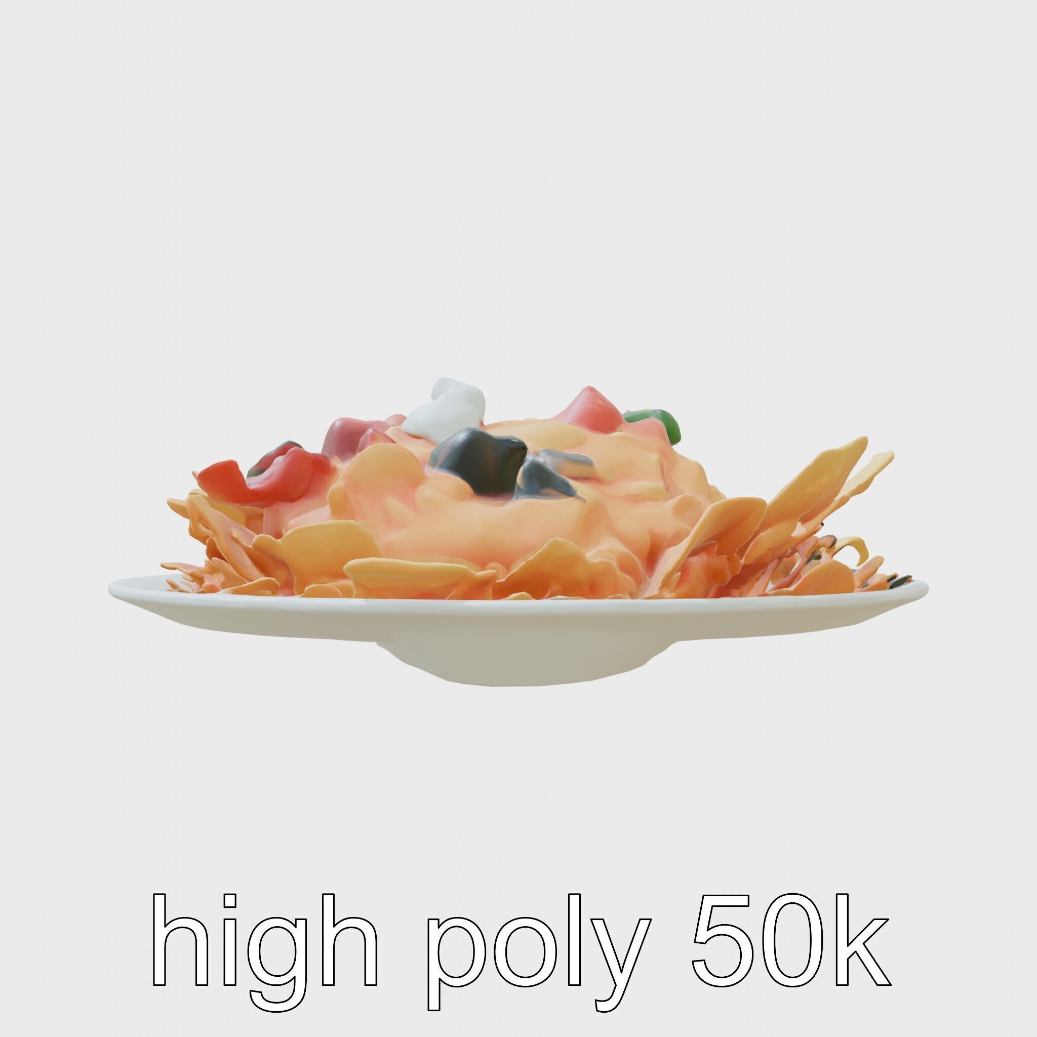 Loaded Nachos Food Display model pack Low-poly 3D model_5