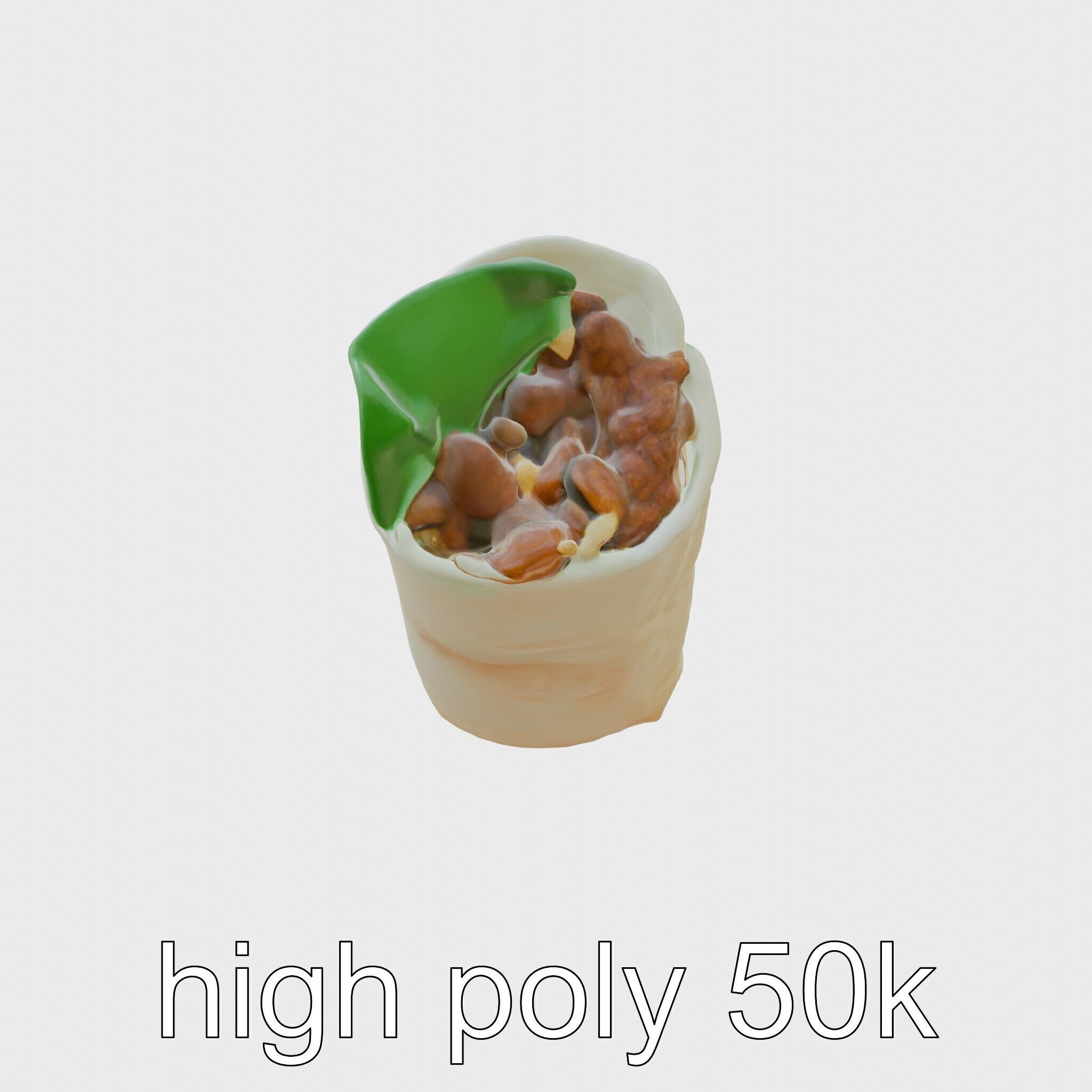 Beef Burrito 3D Realistic Food Model Pack Low-poly 3D model_5