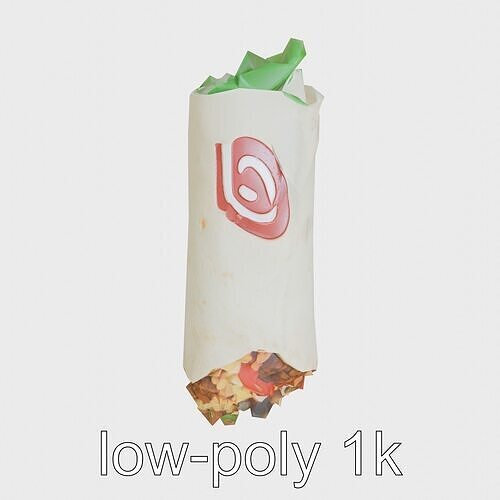 Beef Burrito 3D Realistic Food Model Pack Low-poly 3D model 5
