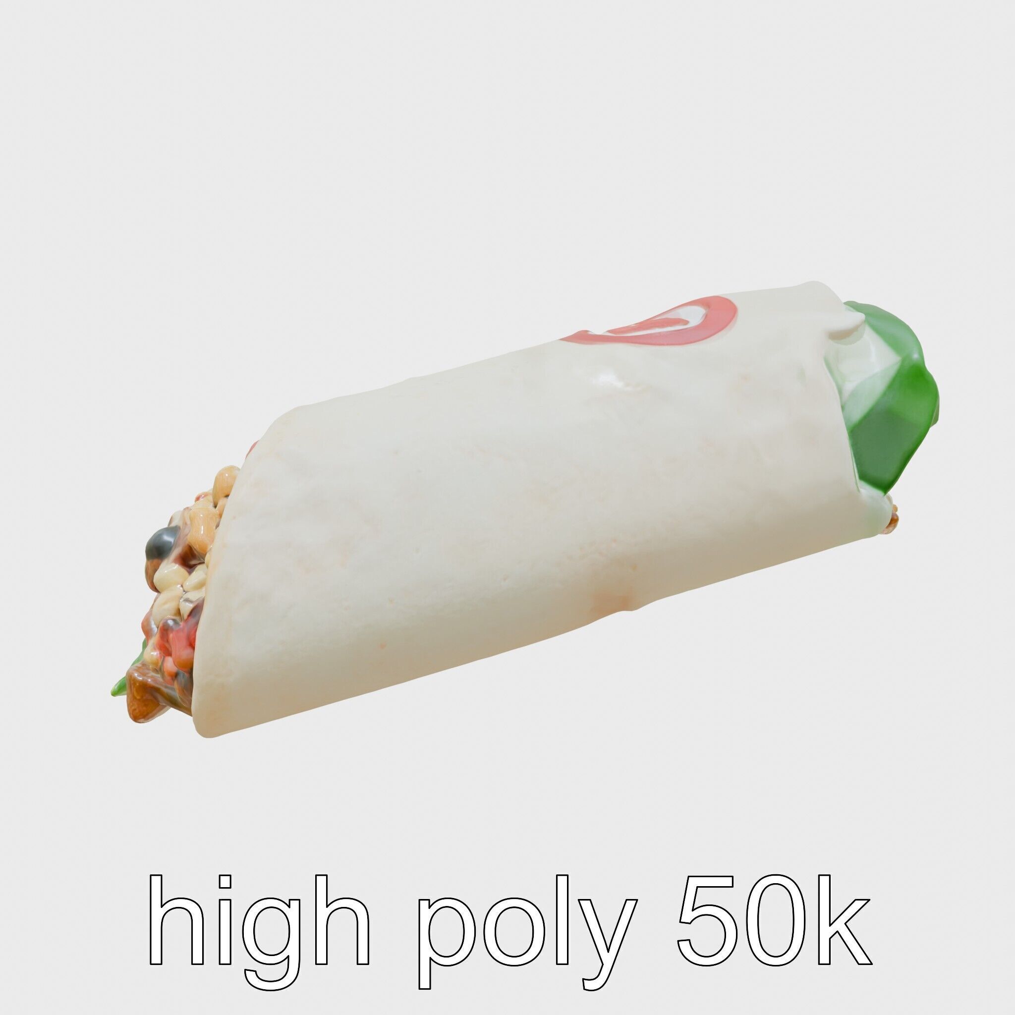 Beef Burrito 3D Realistic Food Model Pack Low-poly 3D model_18