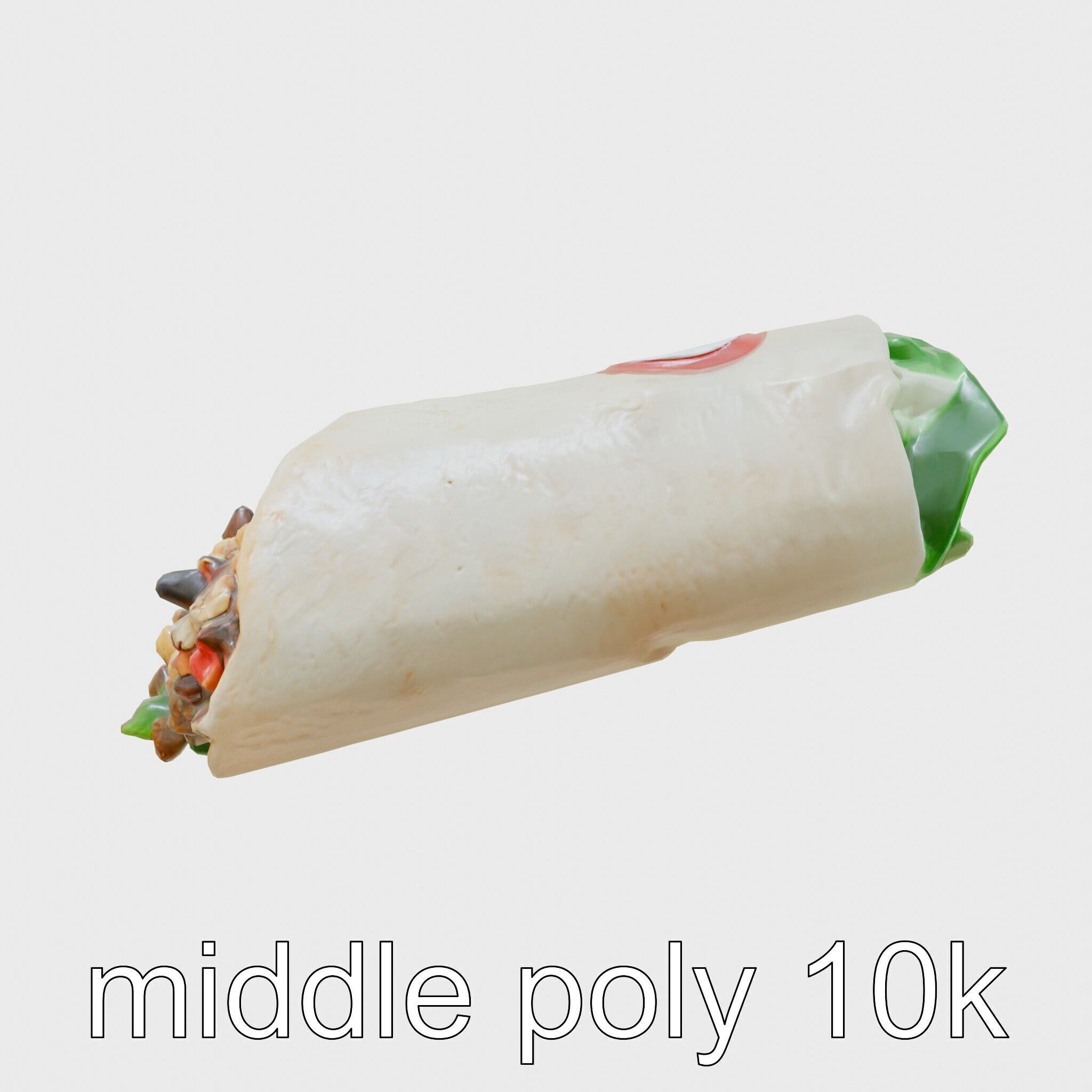 Beef Burrito 3D Realistic Food Model Pack Low-poly 3D model_14