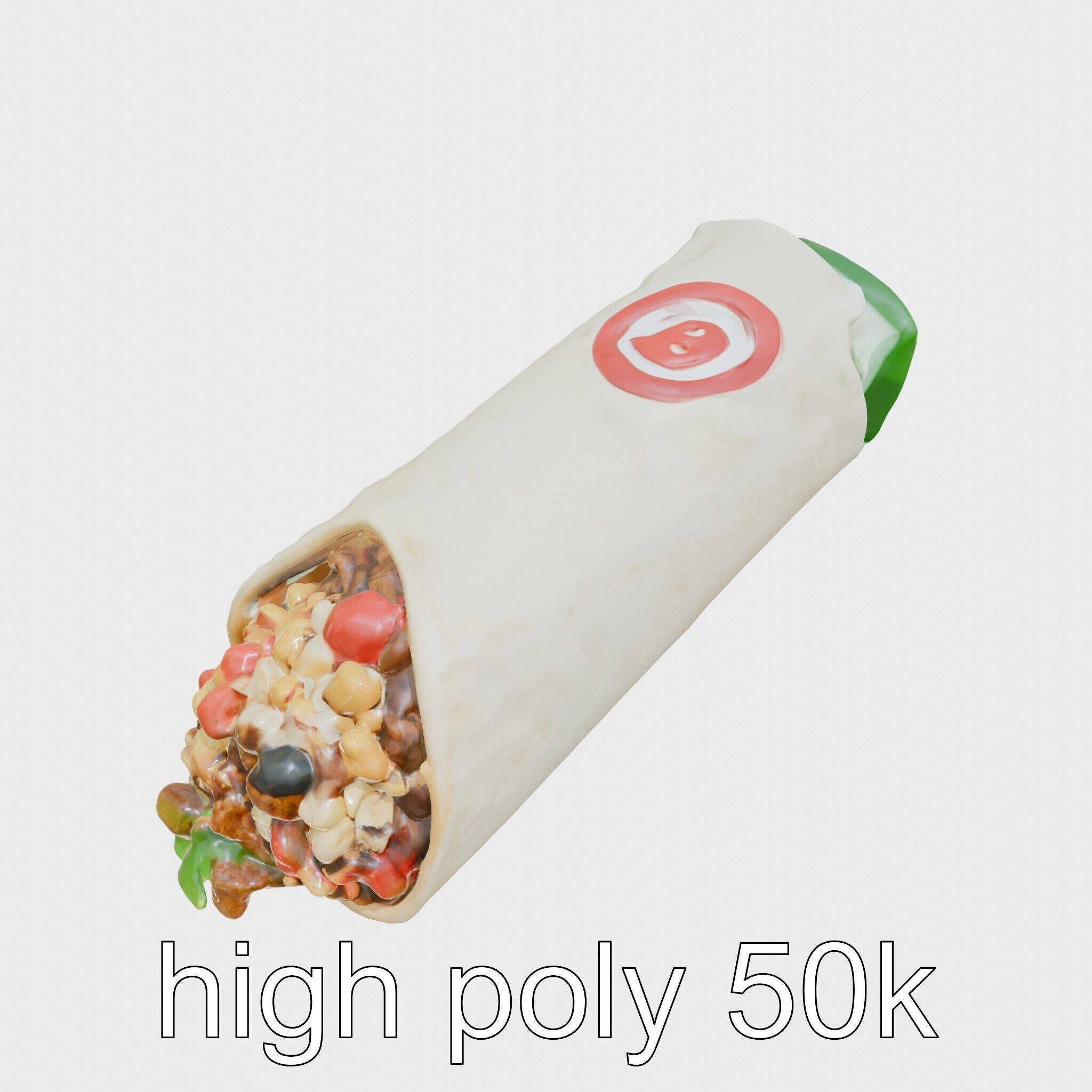 Beef Burrito 3D Realistic Food Model Pack Low-poly 3D model_11