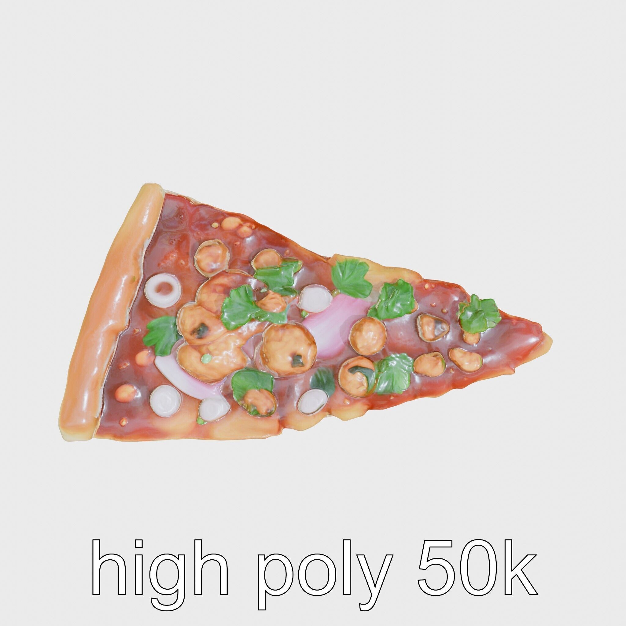 BBQ Chicken Pizza Slice model pack Low-poly 3D model_30