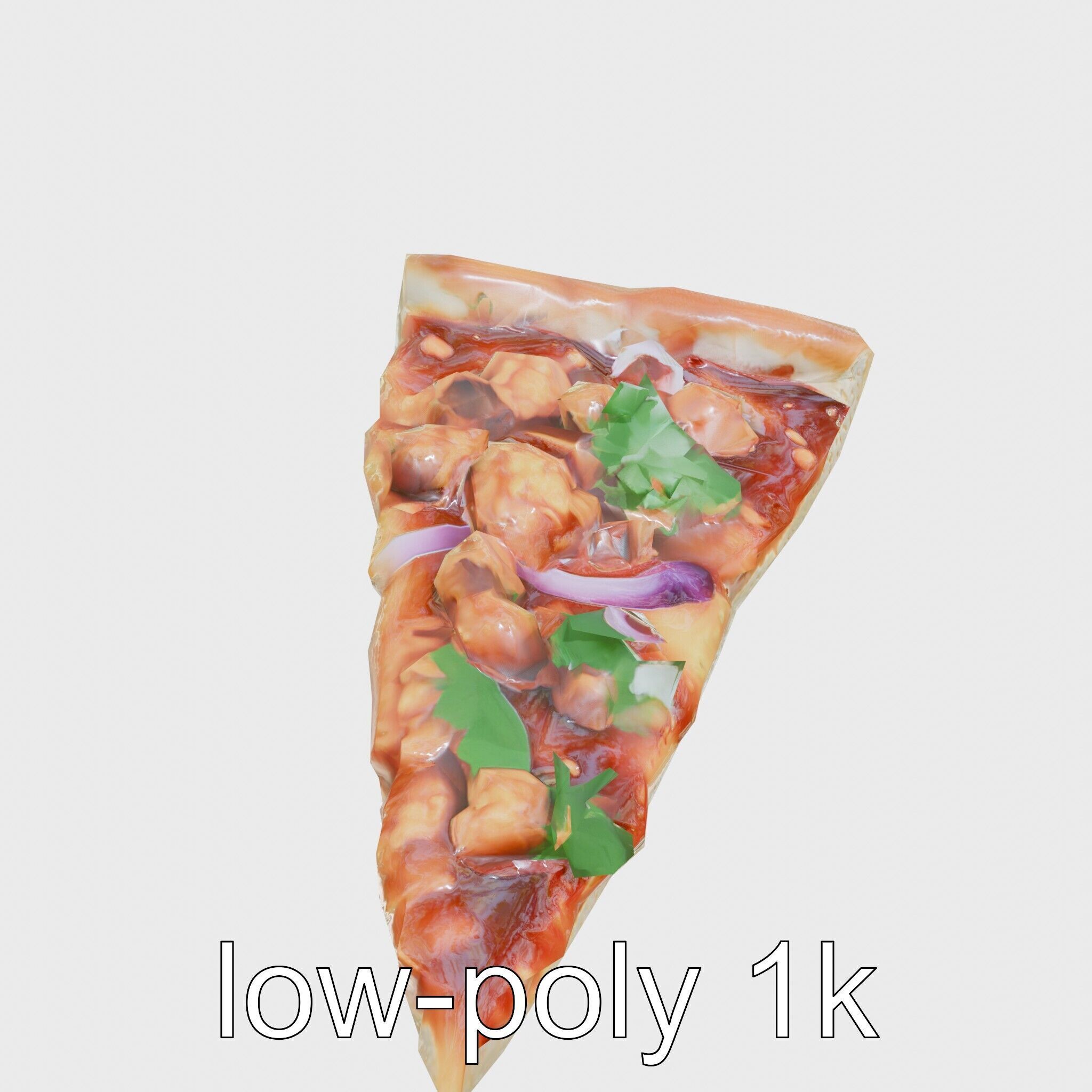 BBQ Chicken Pizza Slice model pack Low-poly 3D model_16