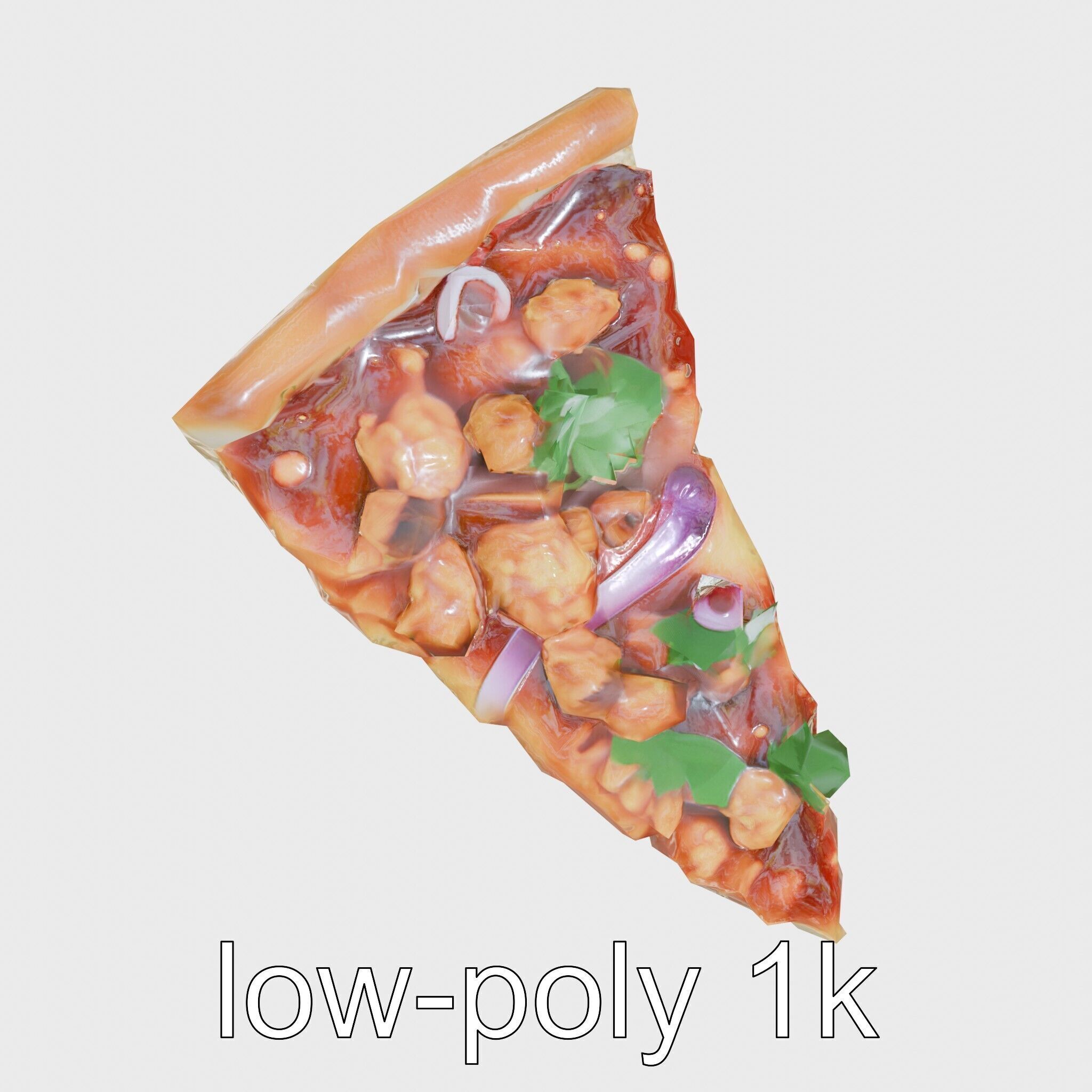BBQ Chicken Pizza Slice model pack Low-poly 3D model_29