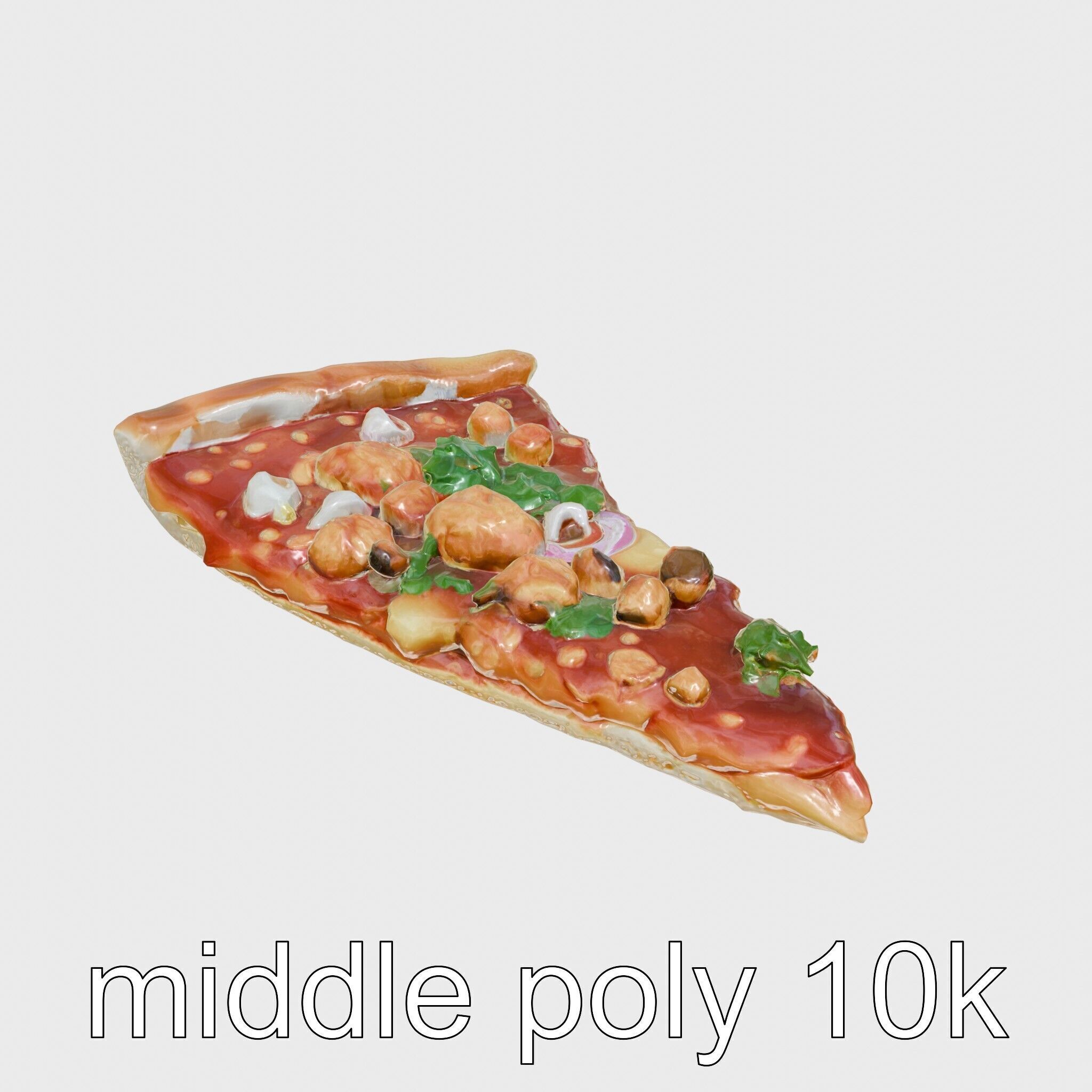 BBQ Chicken Pizza Slice model pack Low-poly 3D model_12