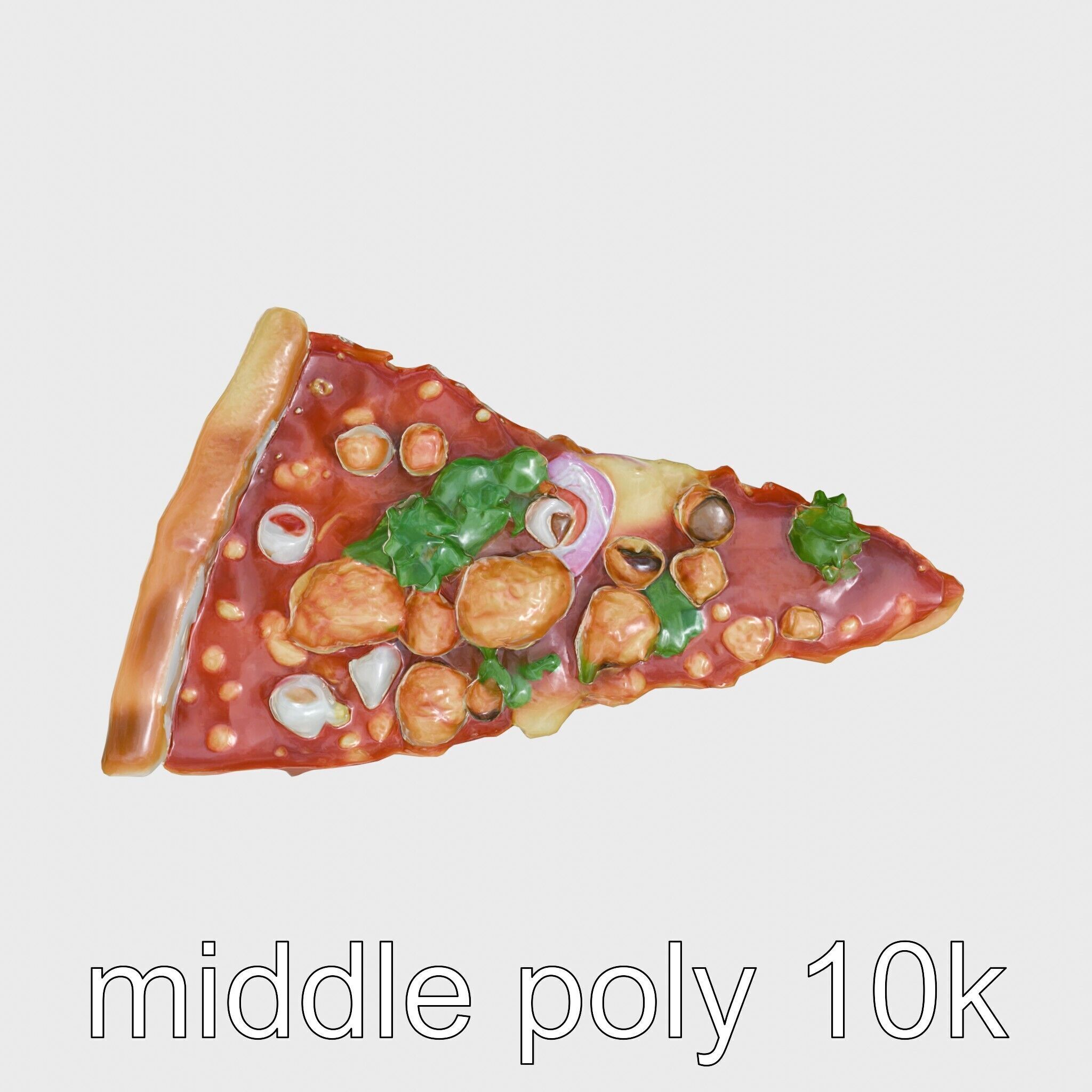 BBQ Chicken Pizza Slice model pack Low-poly 3D model_31