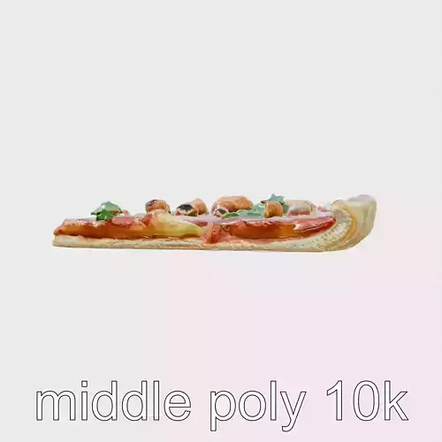 BBQ Chicken Pizza Slice model pack Low-poly 3D model