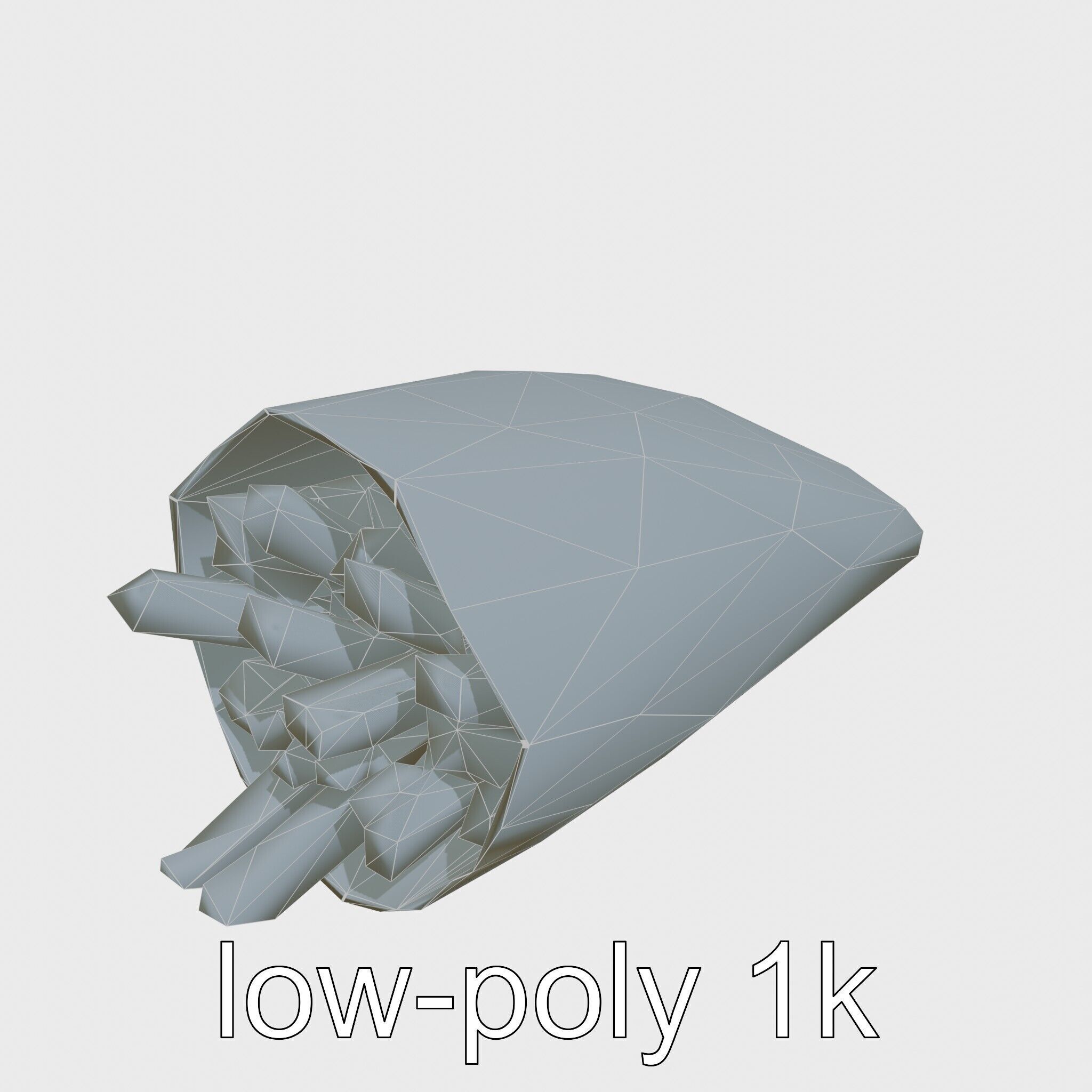 Crispy French Fries Cone model pack Low-poly 3D model_30