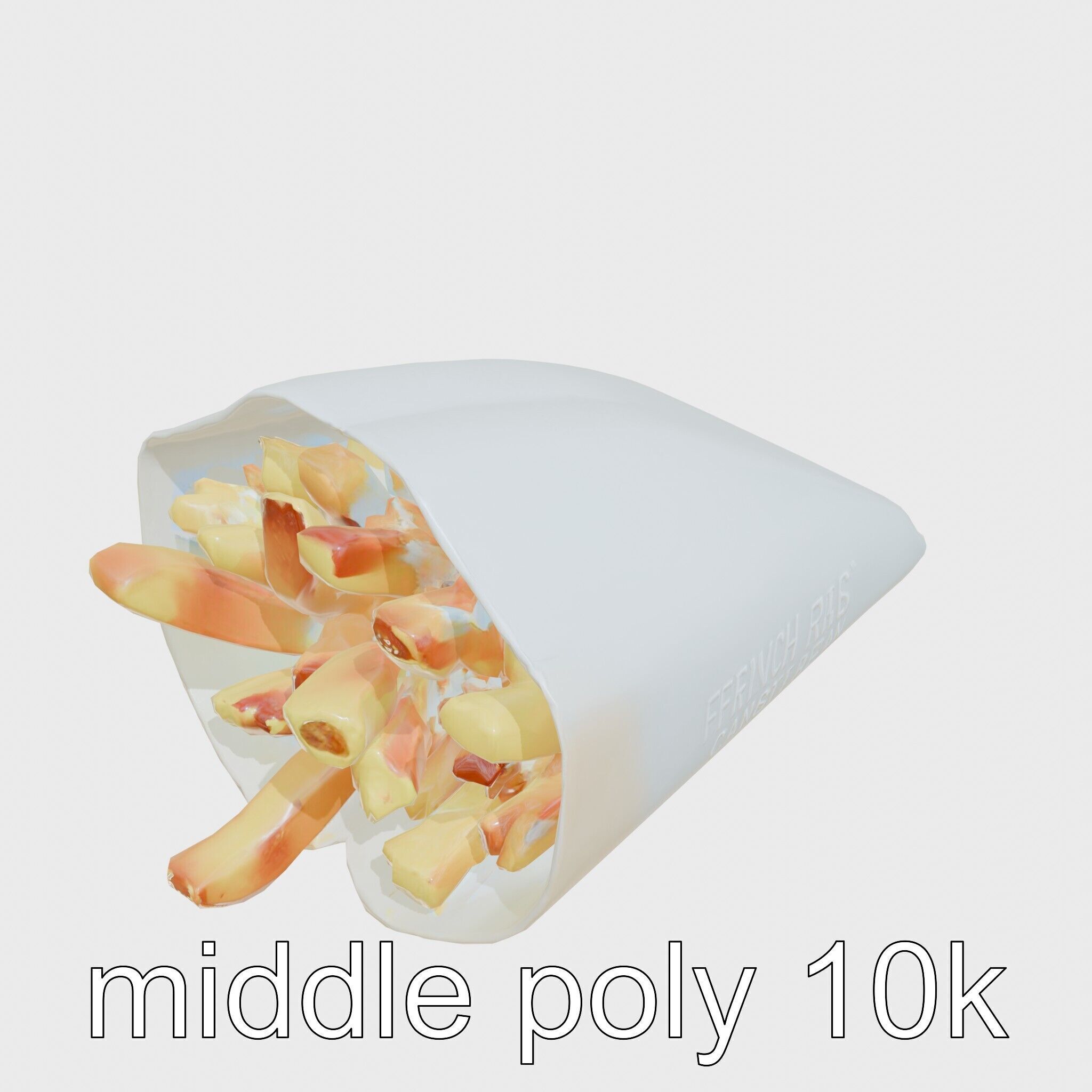 Crispy French Fries Cone model pack Low-poly 3D model_27