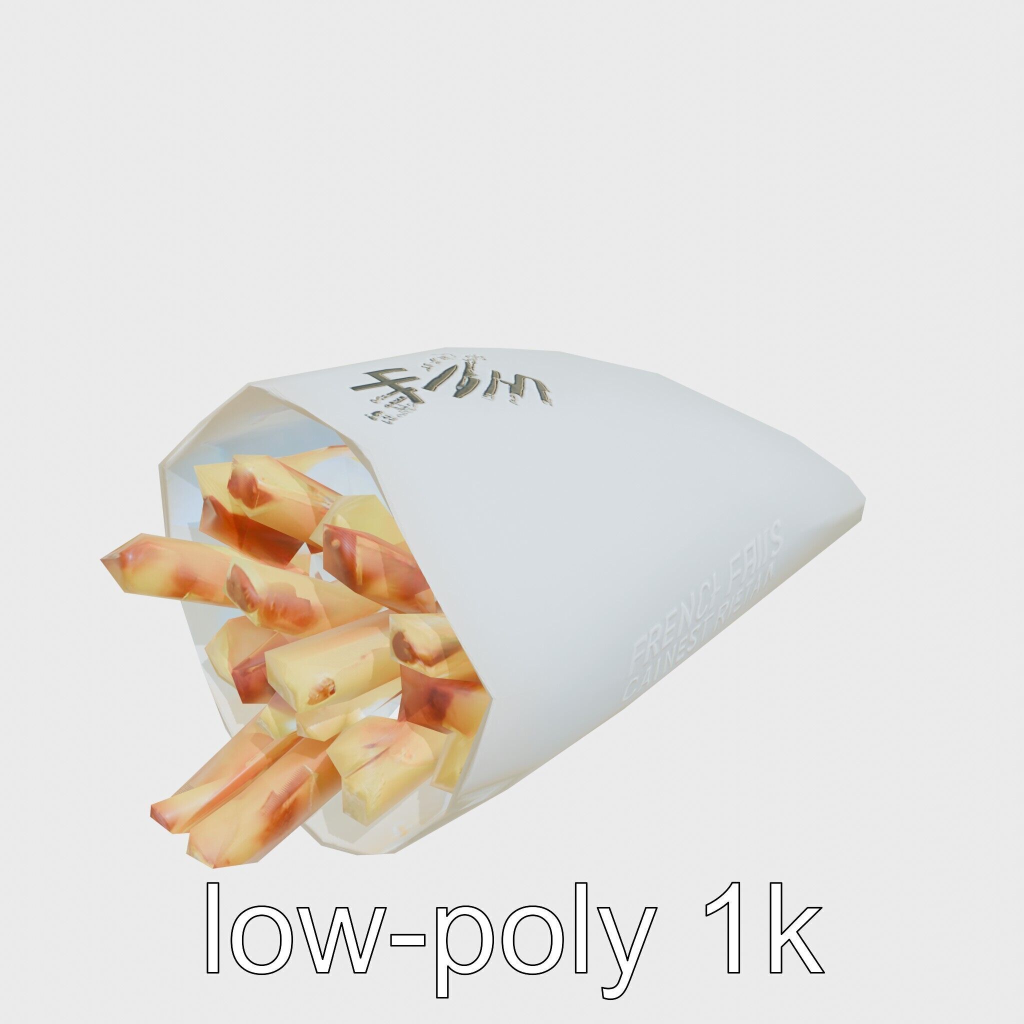 Crispy French Fries Cone model pack Low-poly 3D model_13