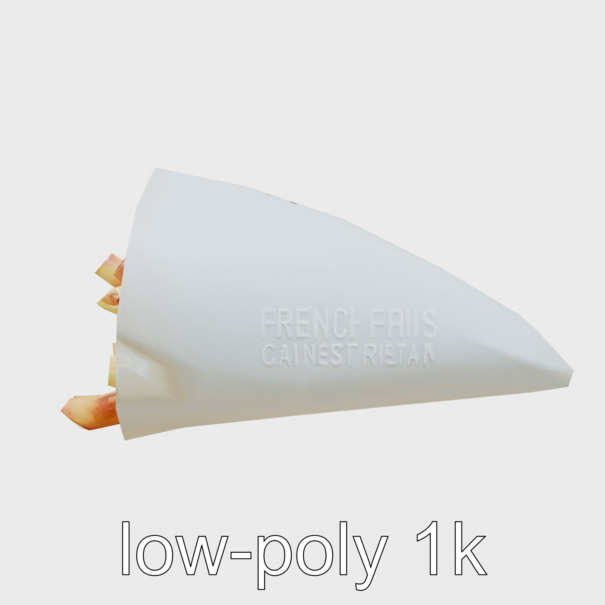 Crispy French Fries Cone model pack Low-poly 3D model_15