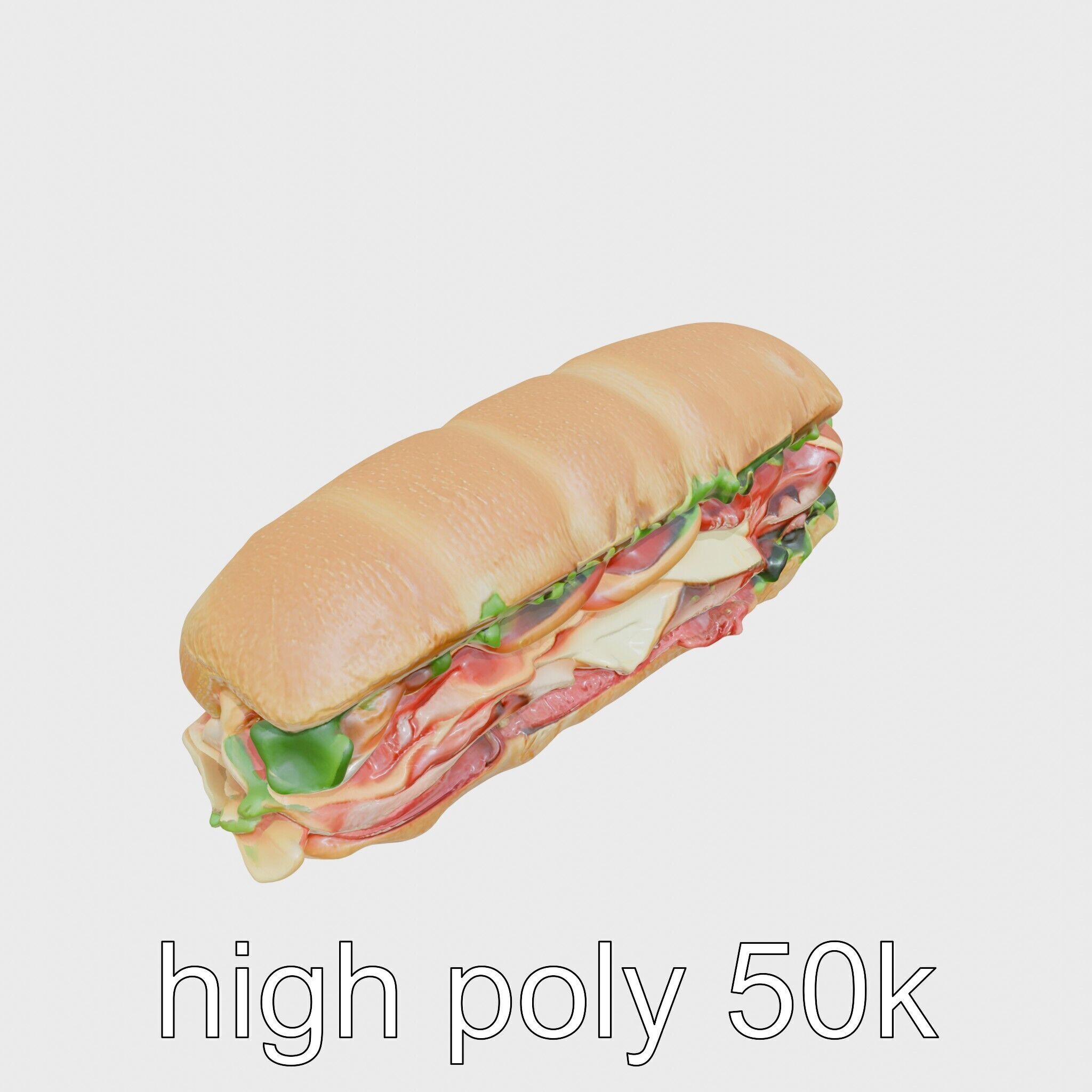 Realistic Sub Sandwich 3D model pack Low-poly 3D model_11