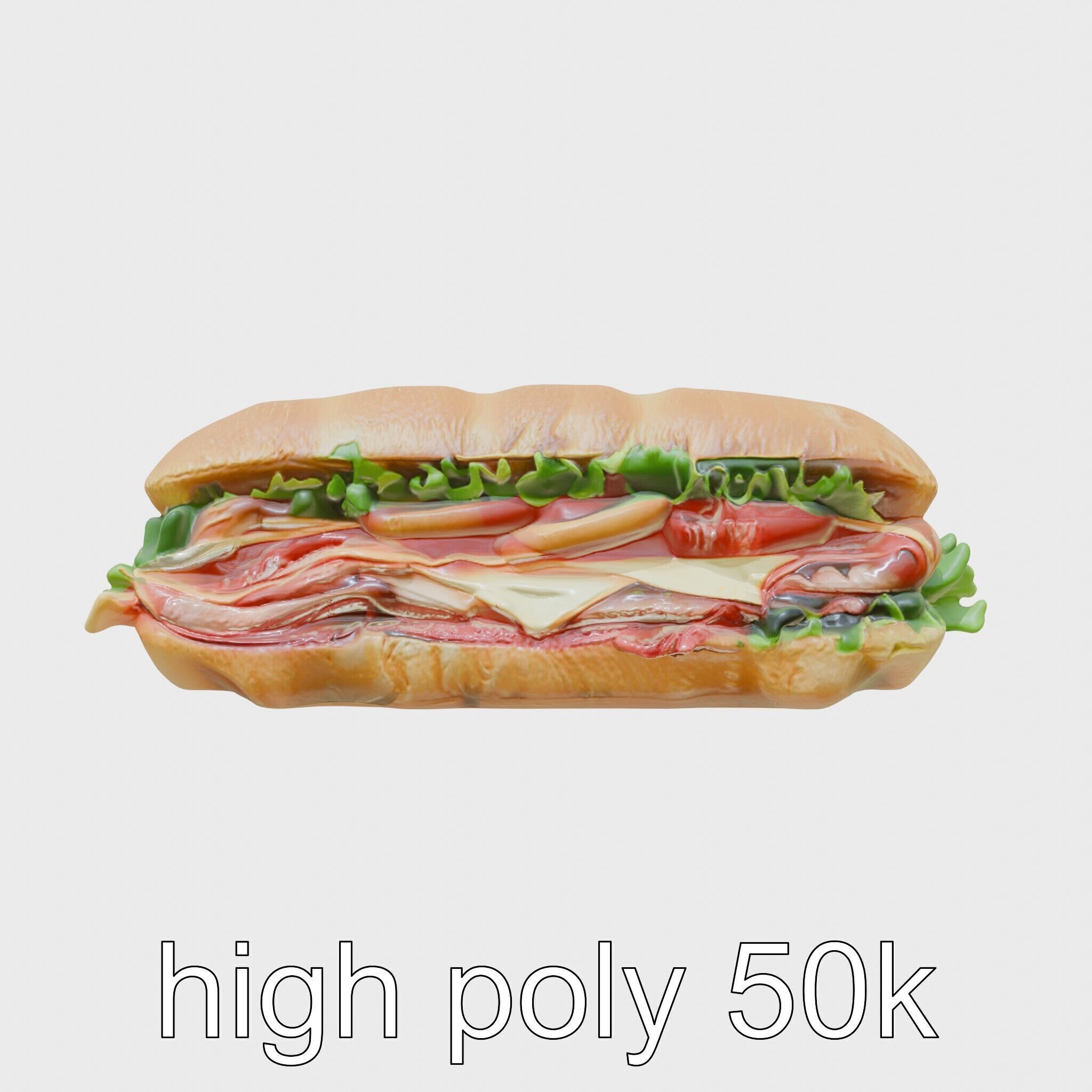 Realistic Sub Sandwich 3D model pack Low-poly 3D model_28