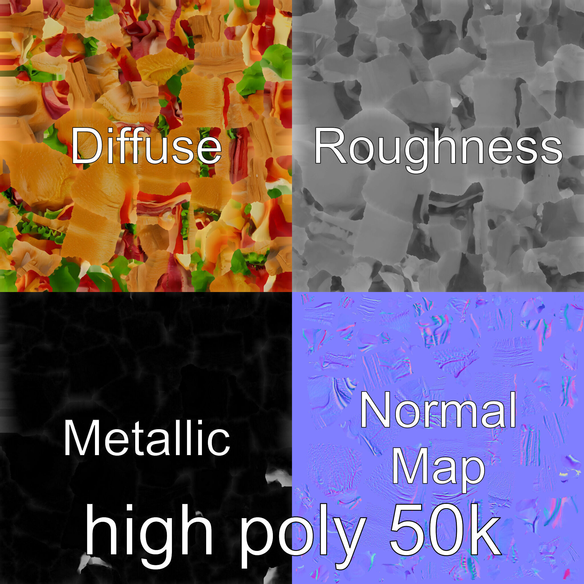 Realistic Sub Sandwich 3D model pack Low-poly 3D model_33