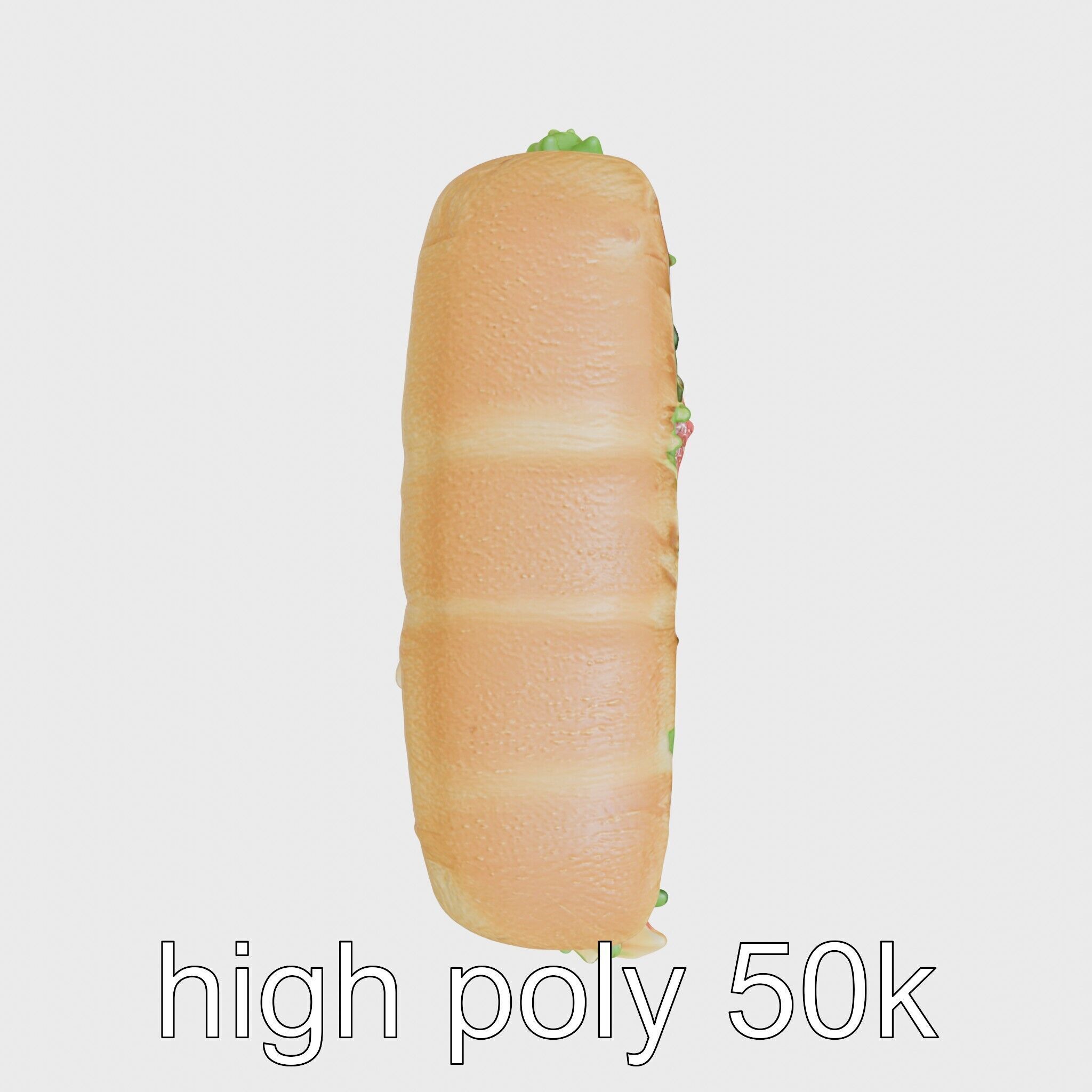 Realistic Sub Sandwich 3D model pack Low-poly 3D model_23