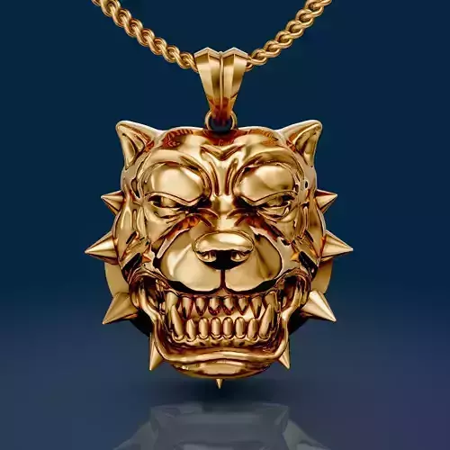 Dog pendant silver gold jewelry printable 3d model