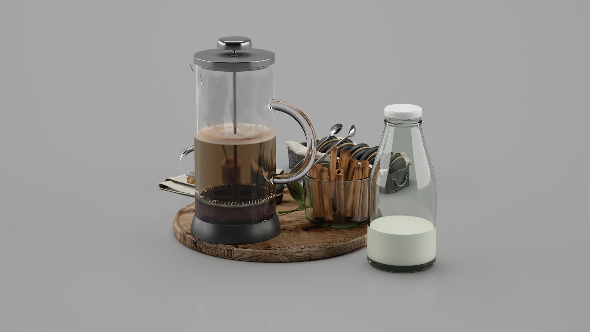 Breakfast Decorative Set 3D model_4