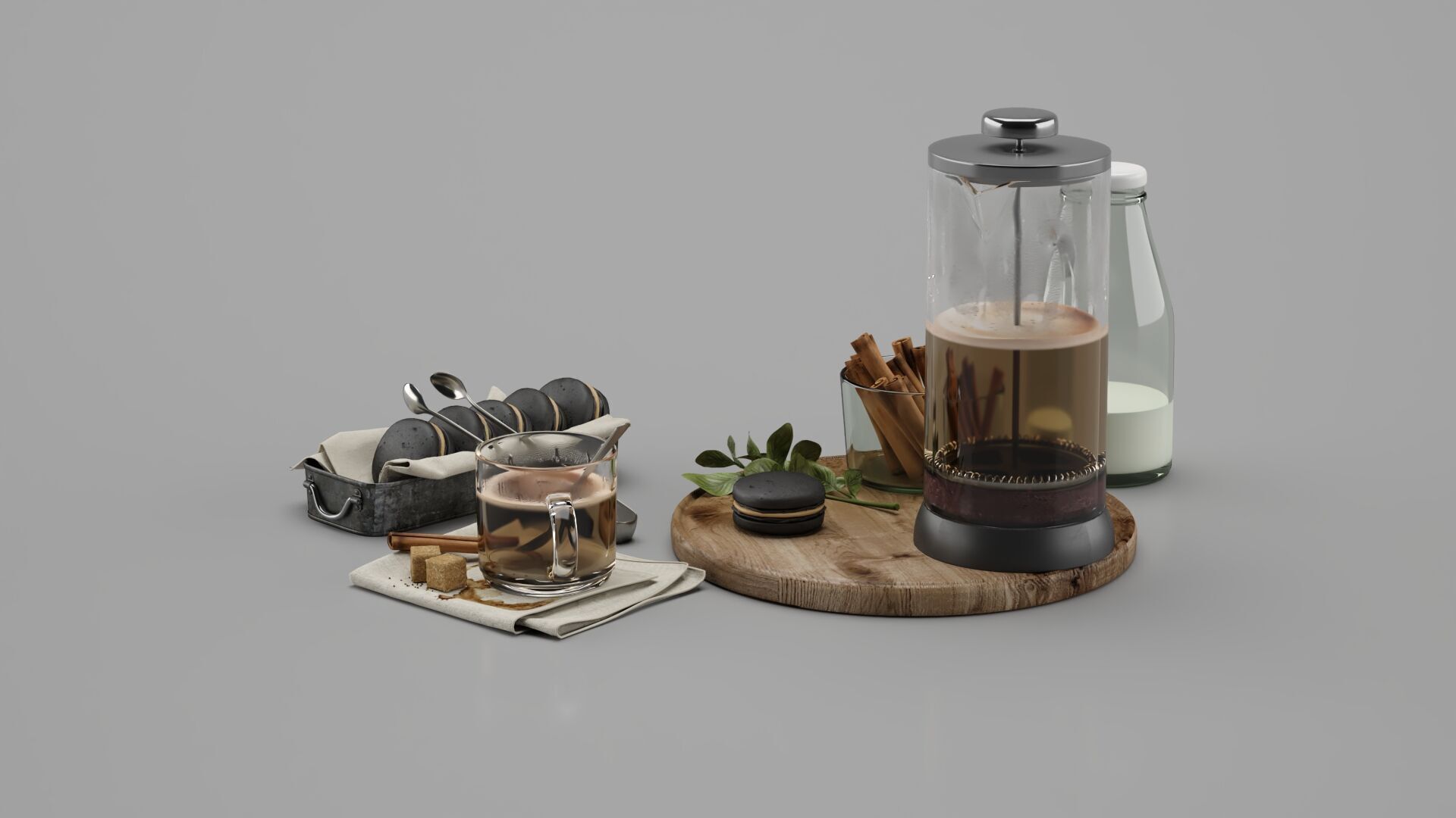 Breakfast Decorative Set 3D model_6