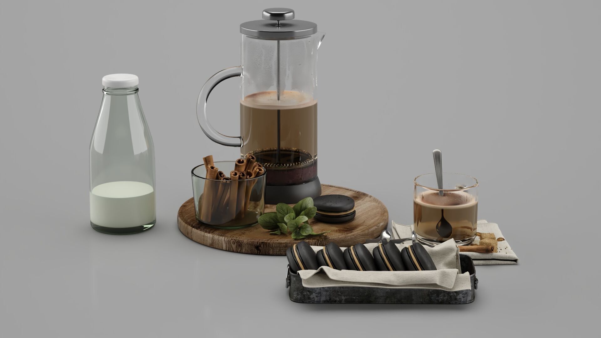 Breakfast Decorative Set 3D model_1