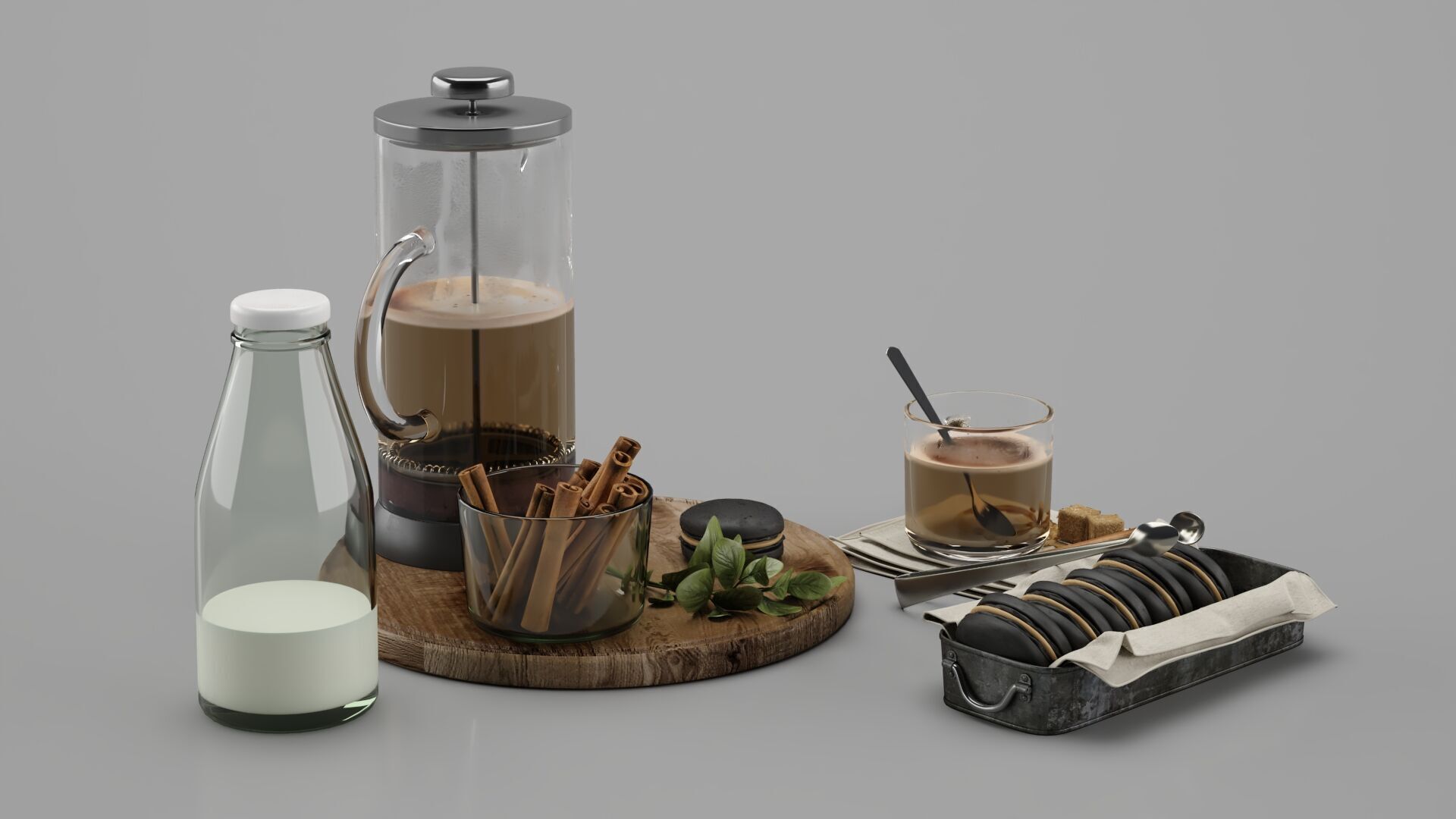 Breakfast Decorative Set 3D model_2