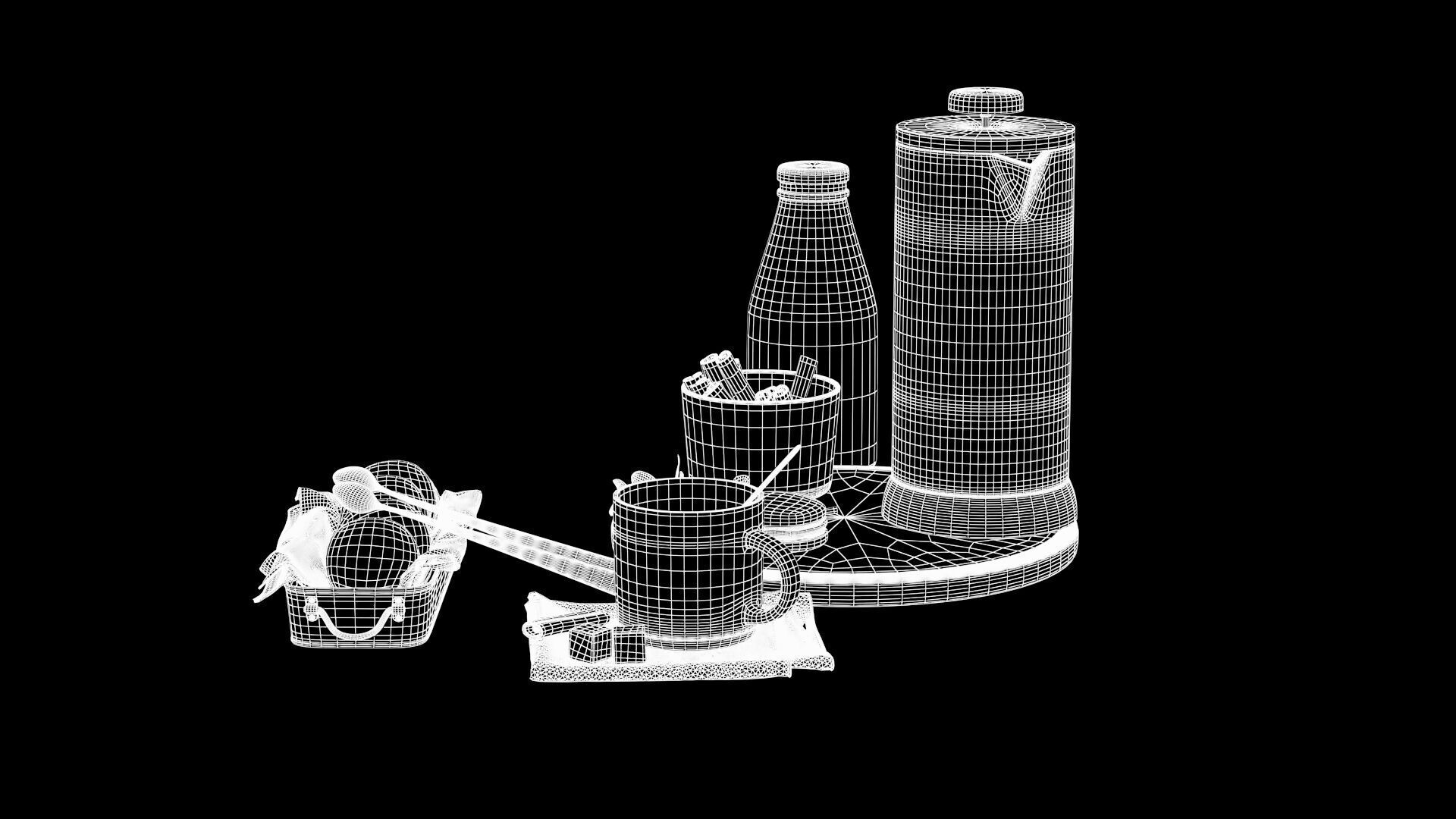 Breakfast Decorative Set 3D model_7