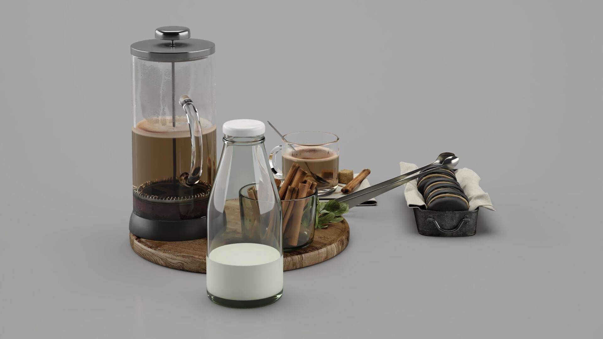 Breakfast Decorative Set 3D model_3