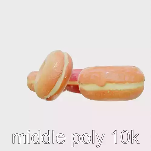 Vibrant Glazed Donut Assortment model pack Low-poly 3D model