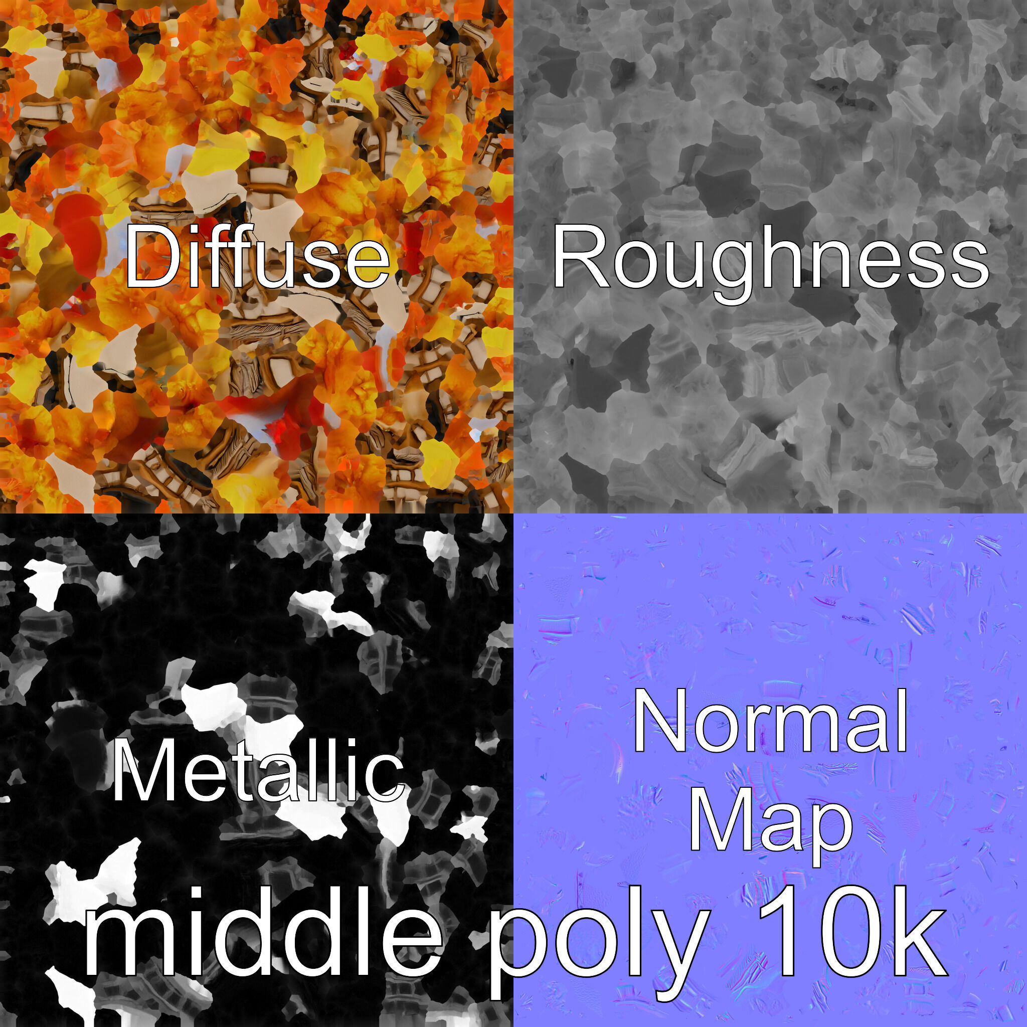 Fried Shrimp Basket Rustic Food model pack Low-poly 3D model_29