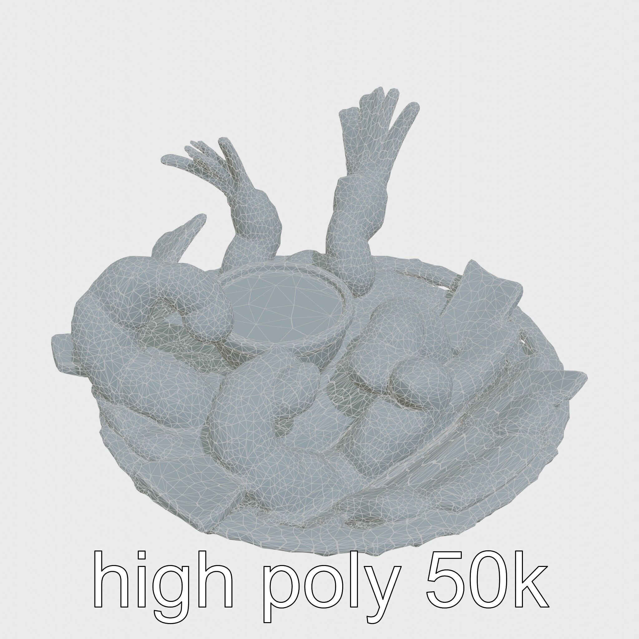 Fried Shrimp Basket Rustic Food model pack Low-poly 3D model_25