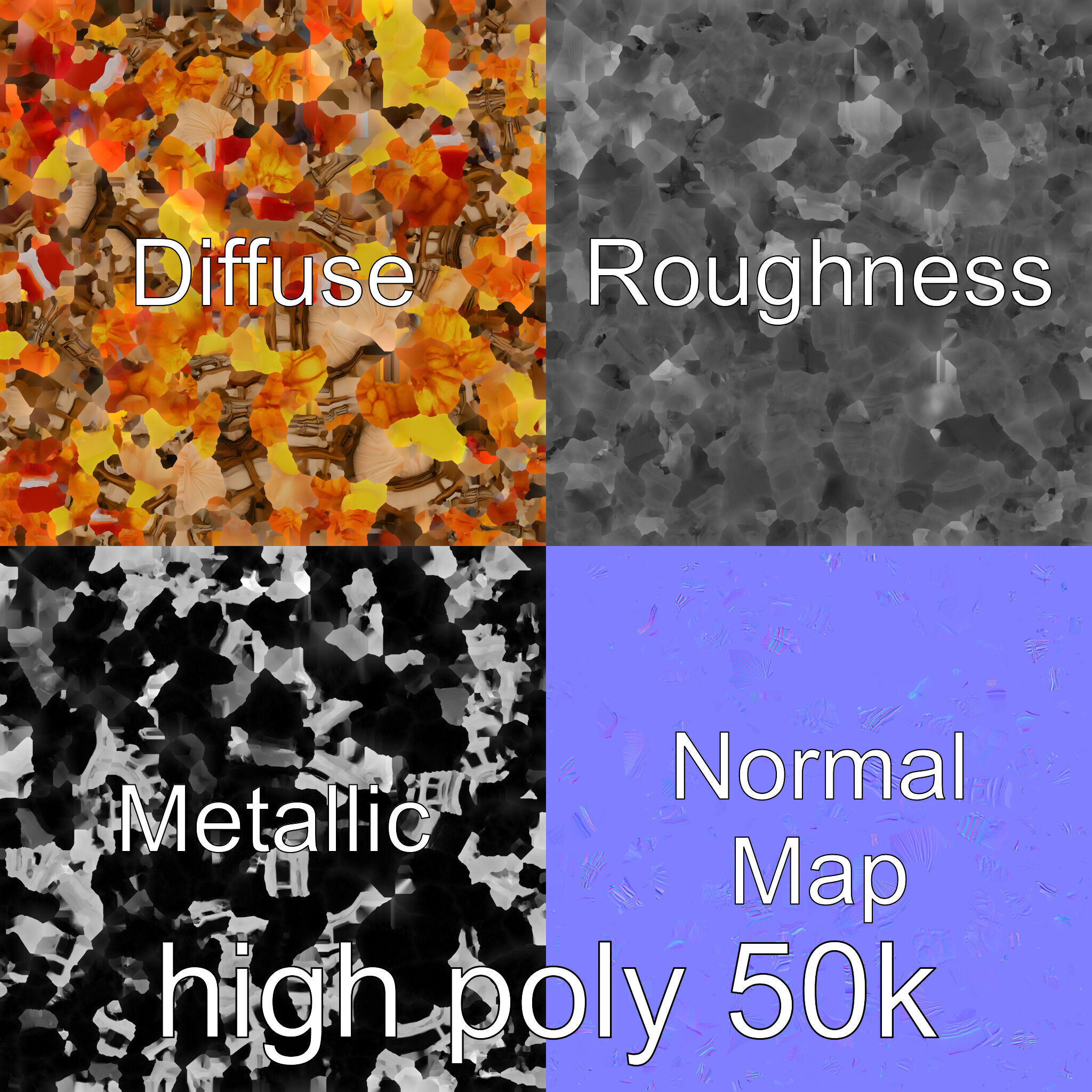 Fried Shrimp Basket Rustic Food model pack Low-poly 3D model_33