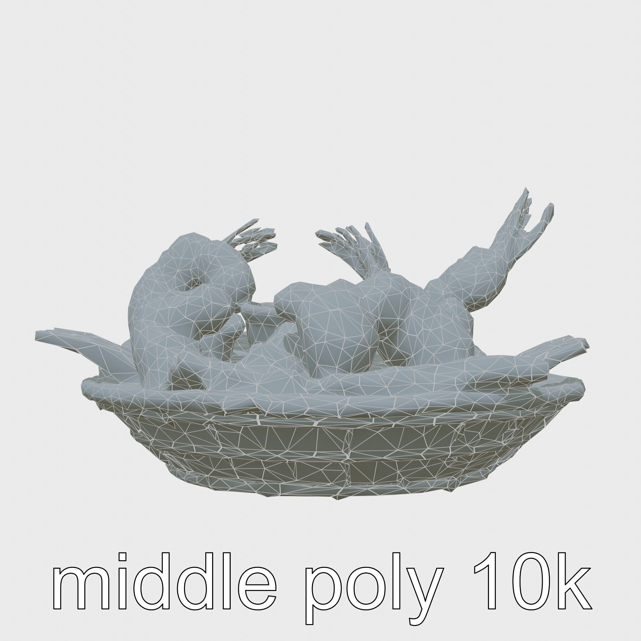 Fried Shrimp Basket Rustic Food model pack Low-poly 3D model_23